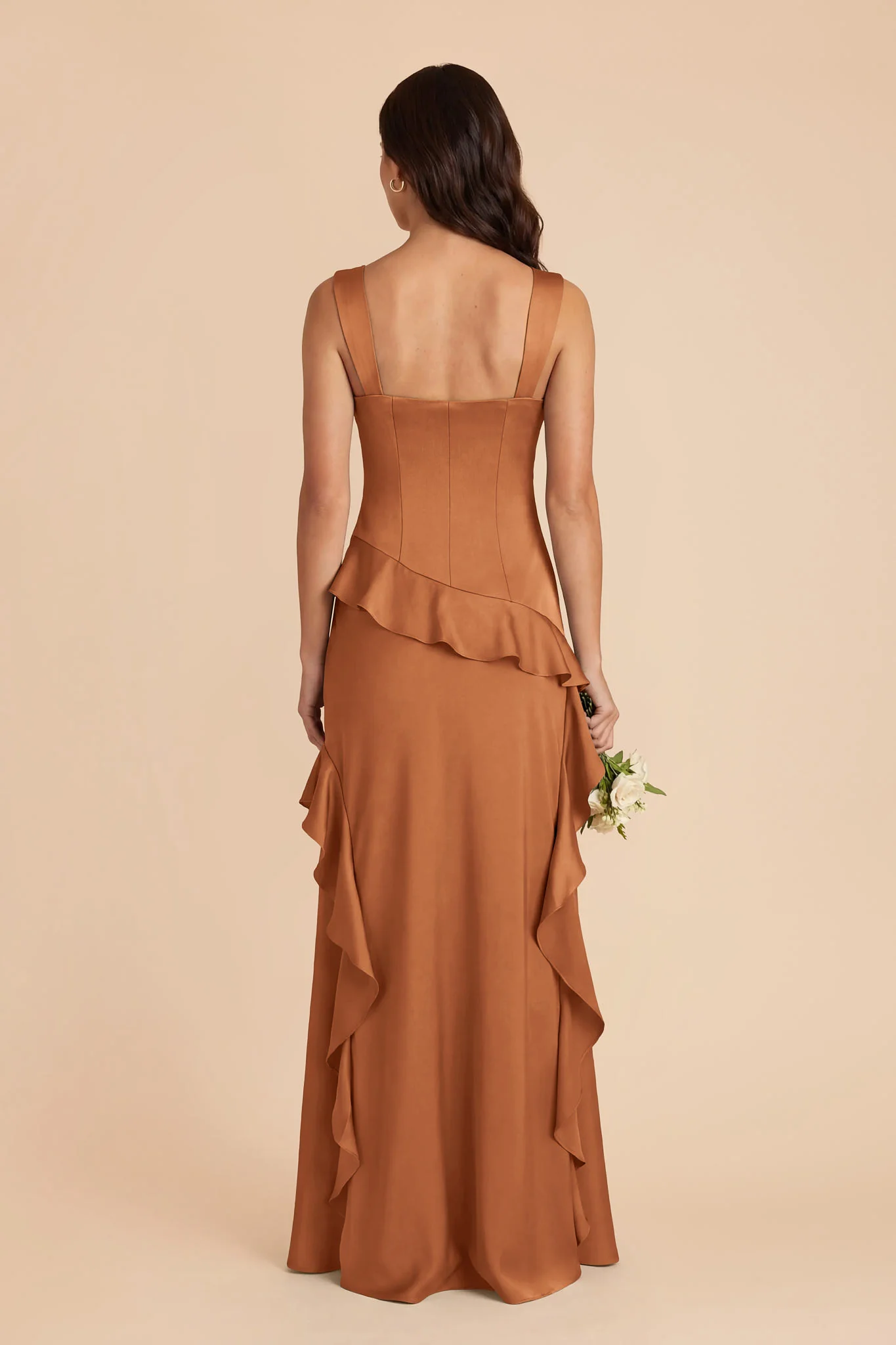 Jana Matte Satin Dress - Rust - Image 5