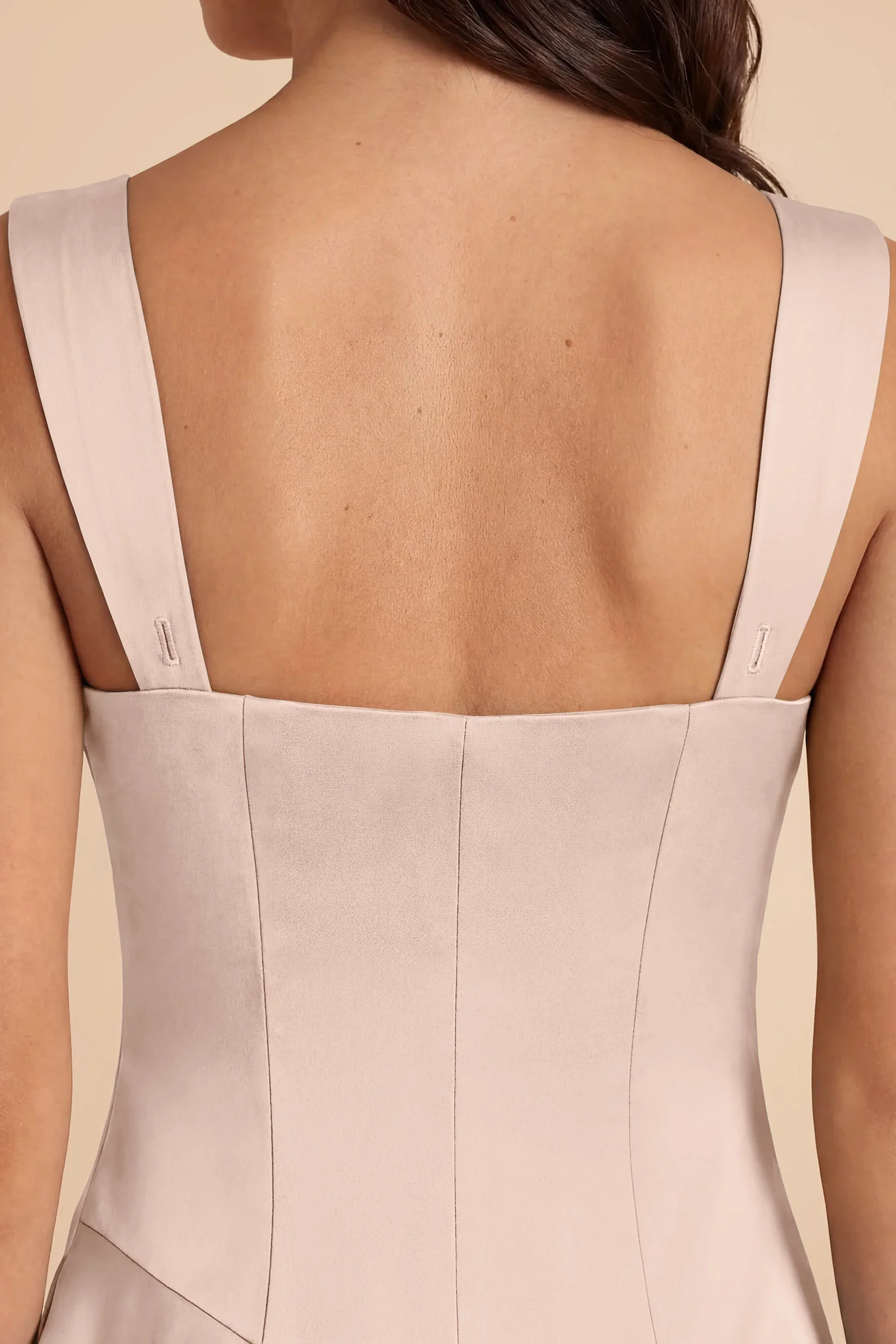 Jana Matte Satin Dress - Taupe - Image 6