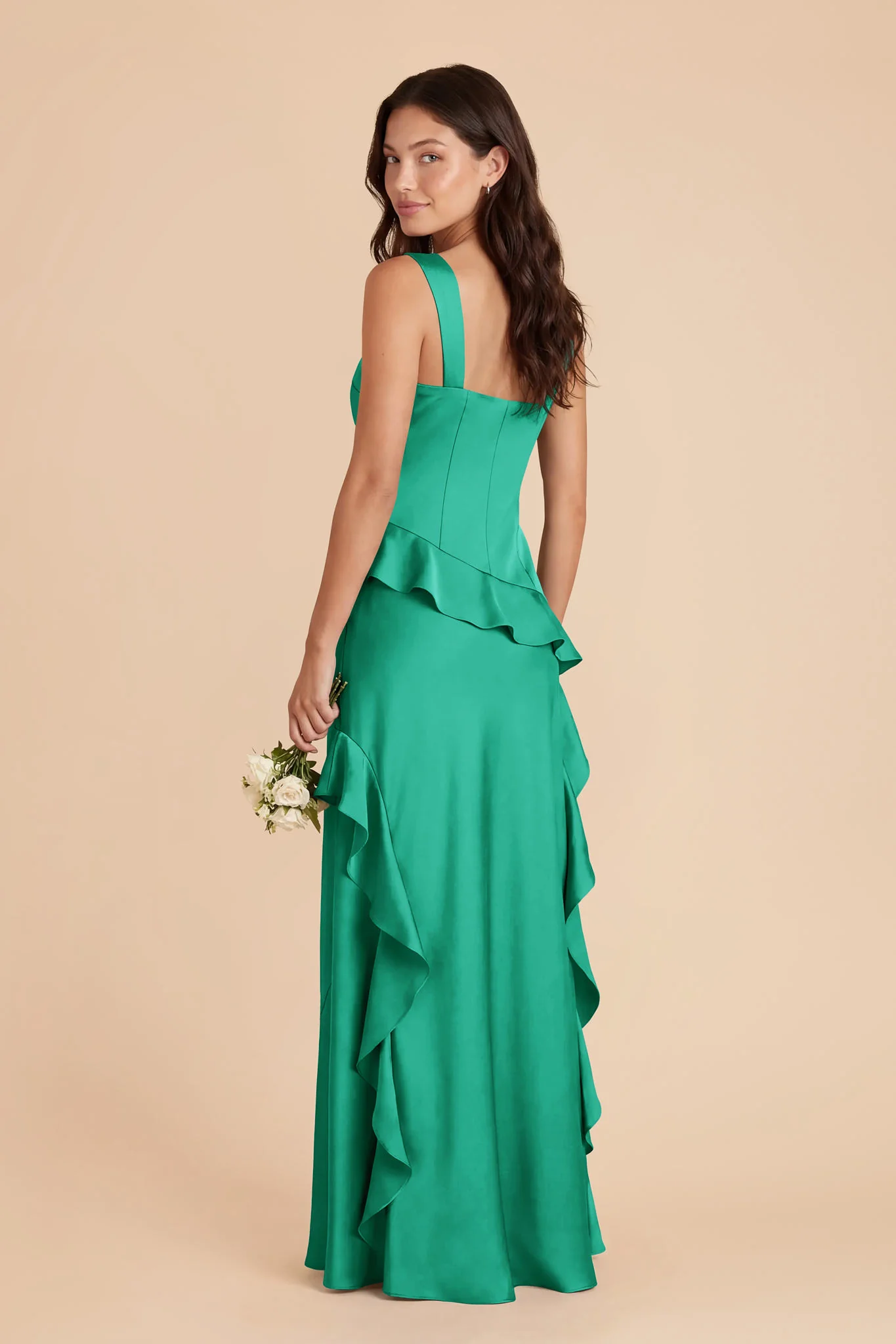 Jana Matte Satin Dress - Turquoise - Image 4