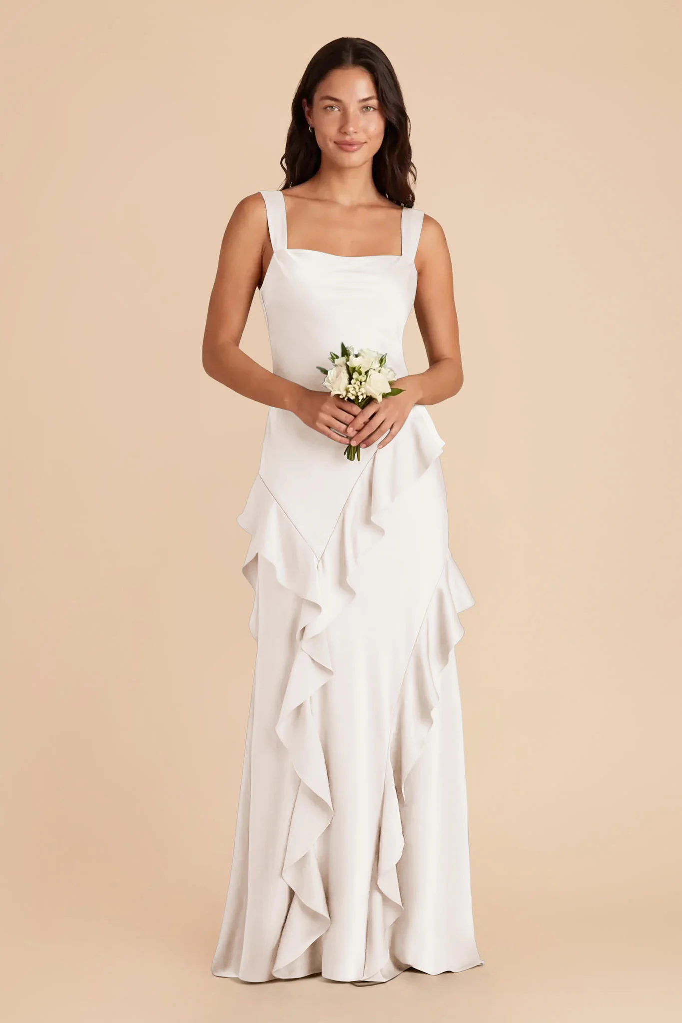 Jana Matte Satin Dress - White - Image 2
