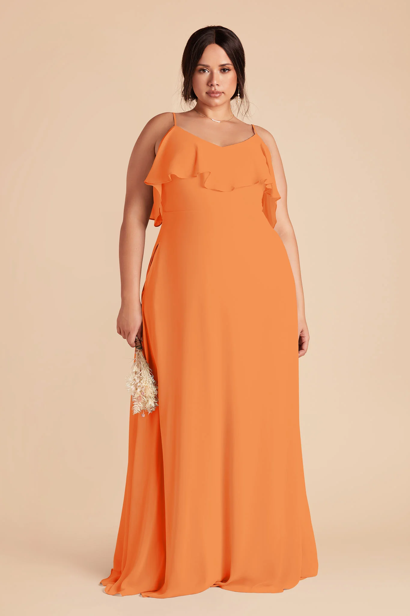 Jane Chiffon Dress - Apricot