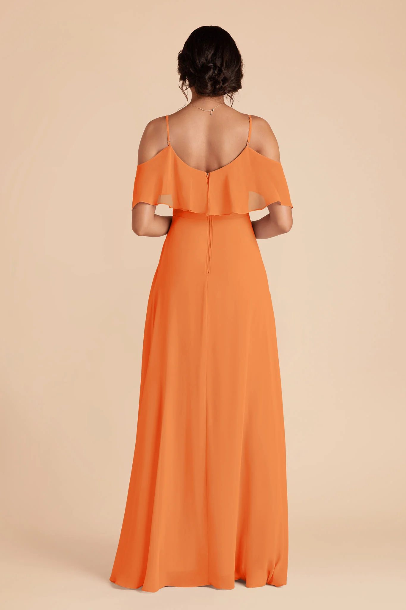 Jane Chiffon Dress - Apricot - Image 5