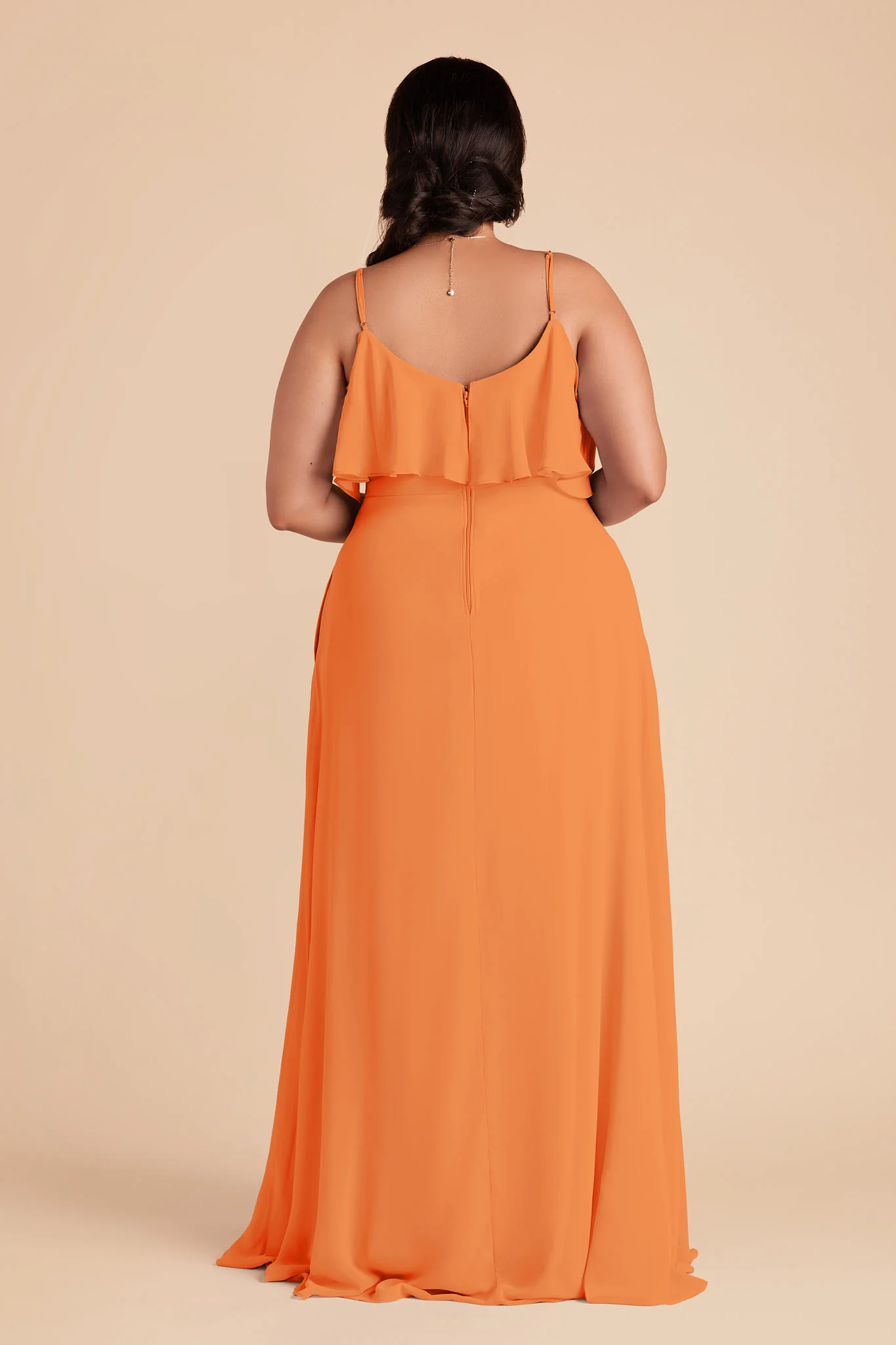 Jane Chiffon Dress - Apricot - Image 7