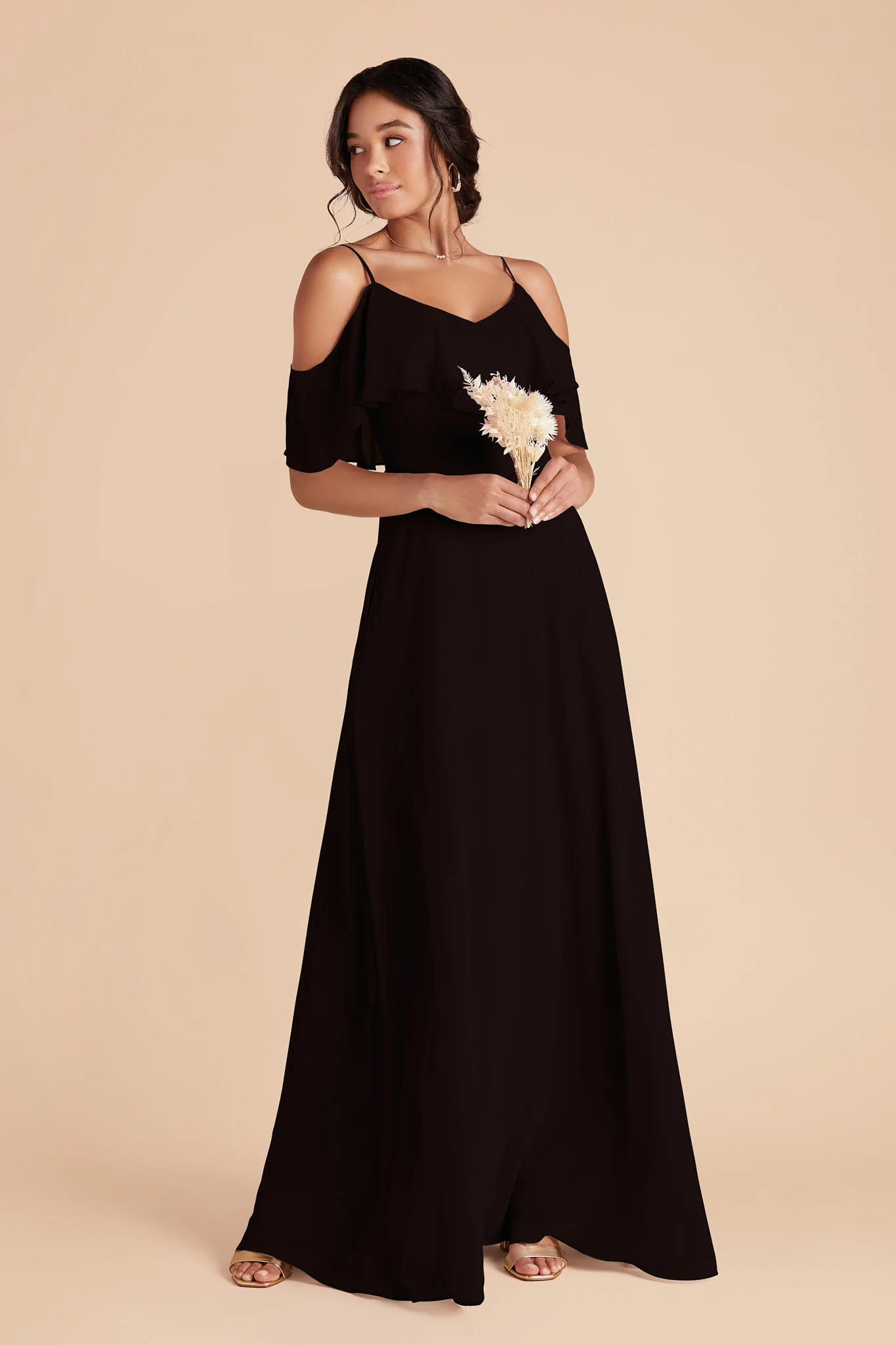 Jane Chiffon Dress - Black - Image 3
