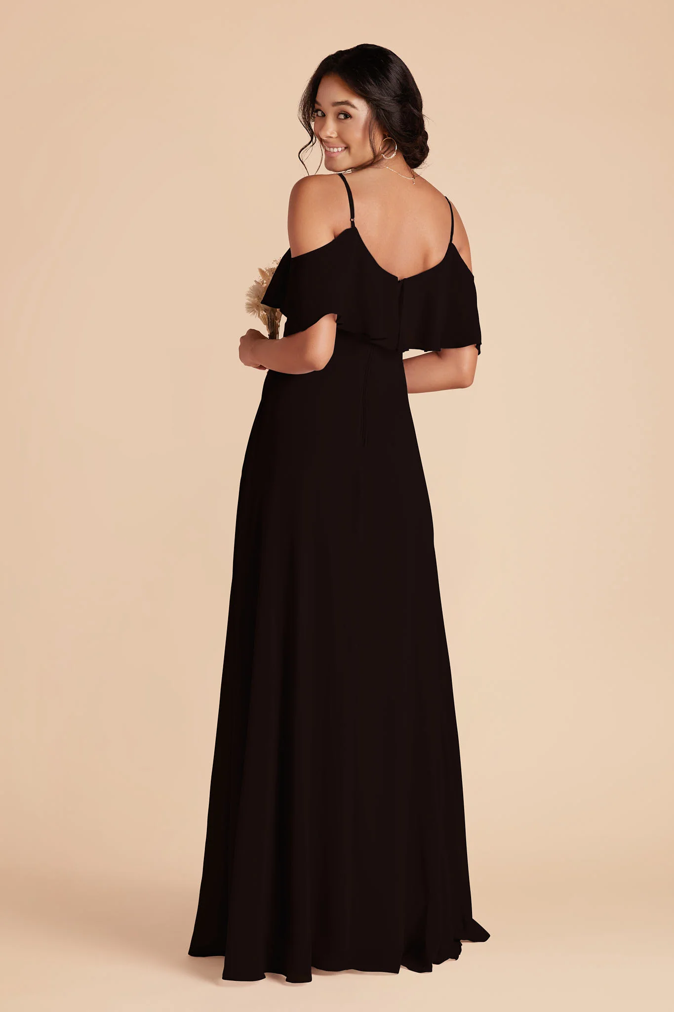 Jane Chiffon Dress - Black - Image 4
