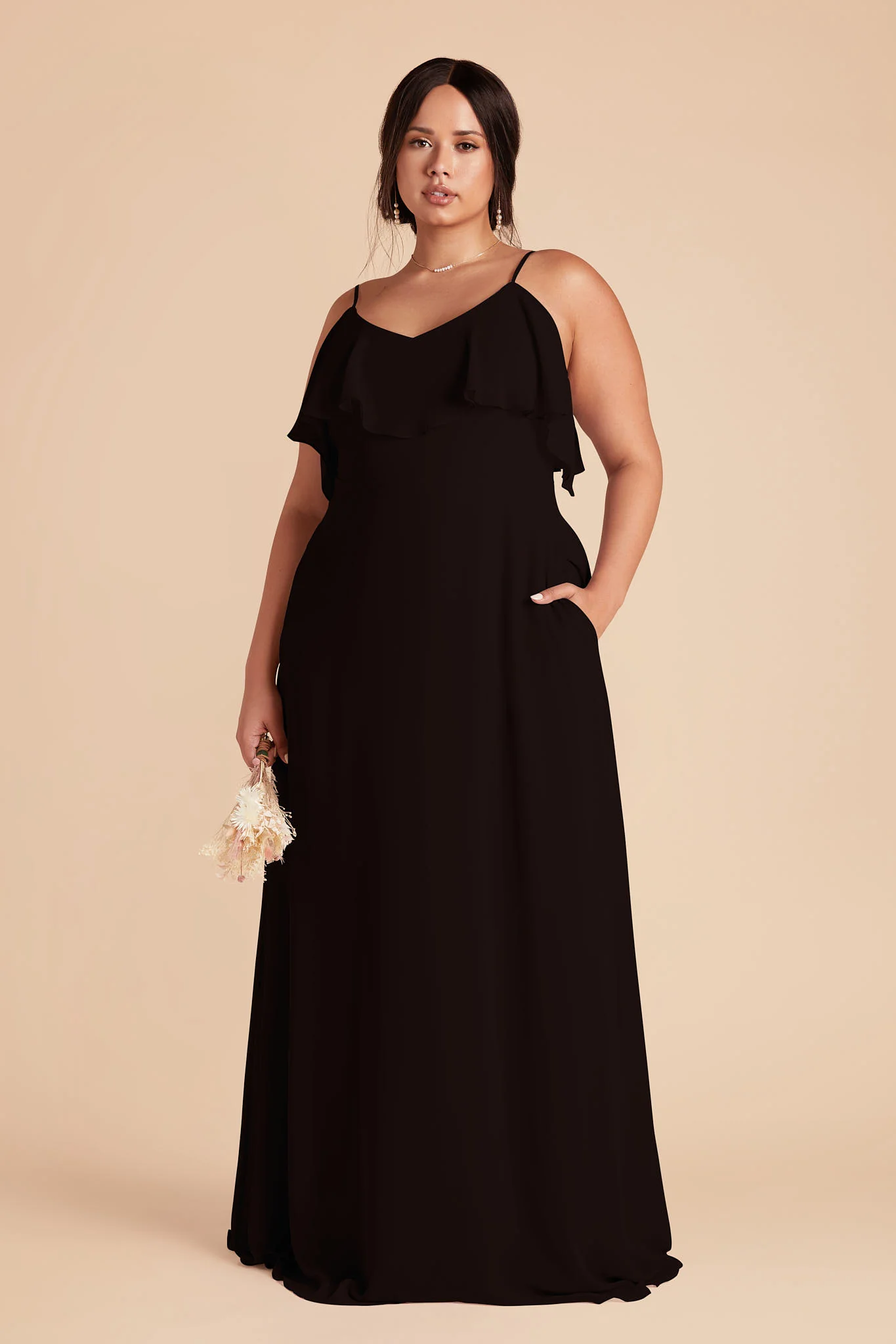 Jane Chiffon Dress - Black - Image 6