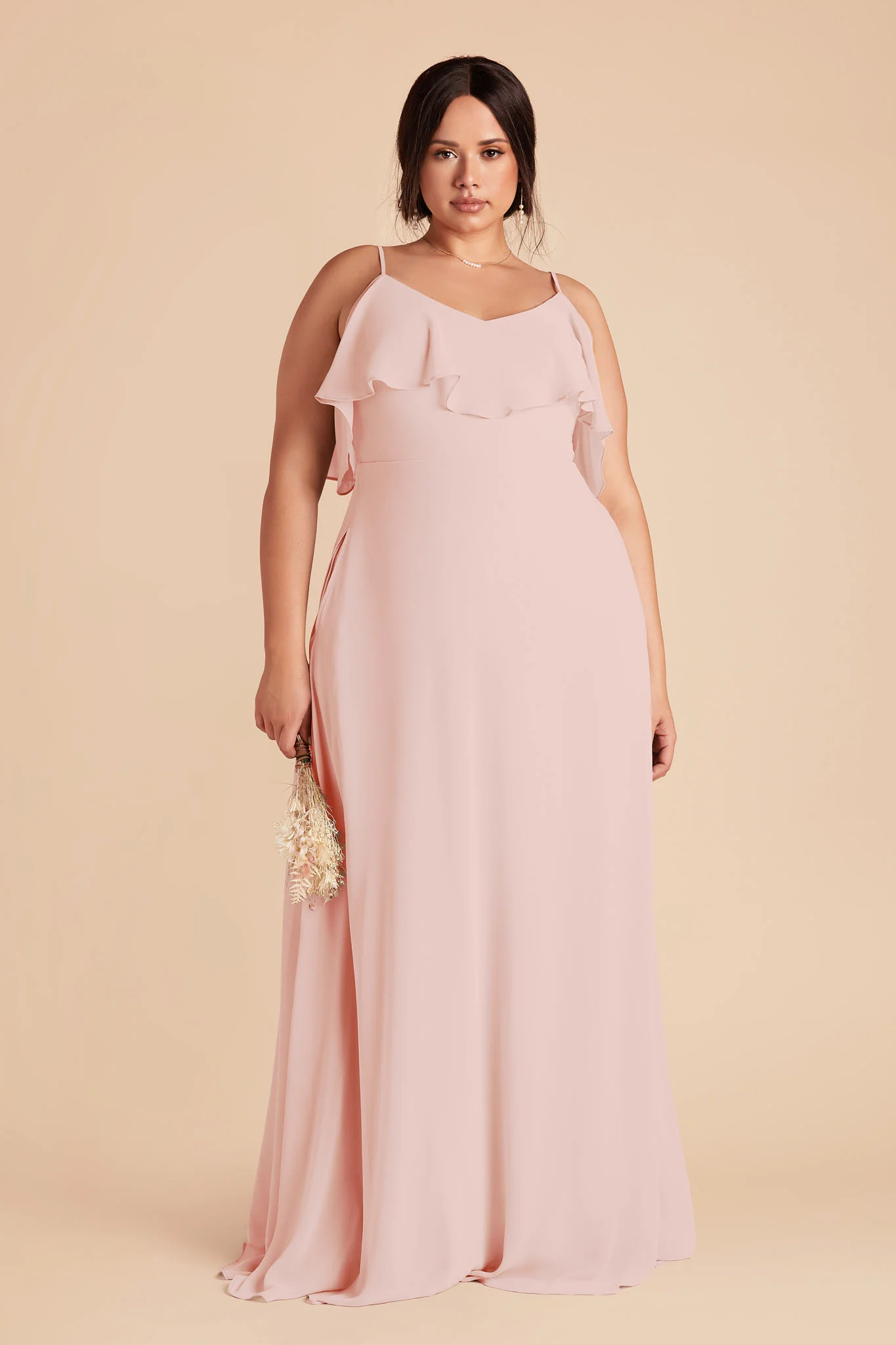 Jane Chiffon Dress - Blush Pink