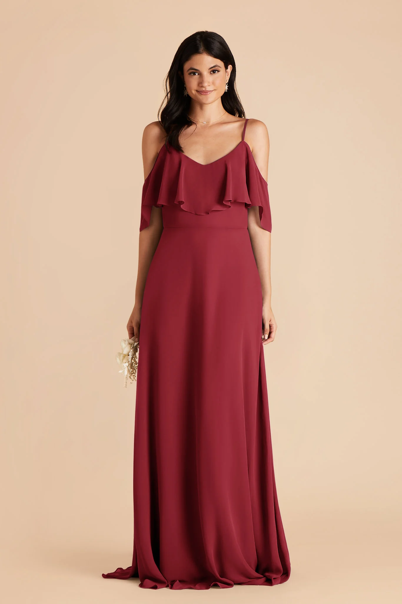 Jane Chiffon Dress - Burgundy