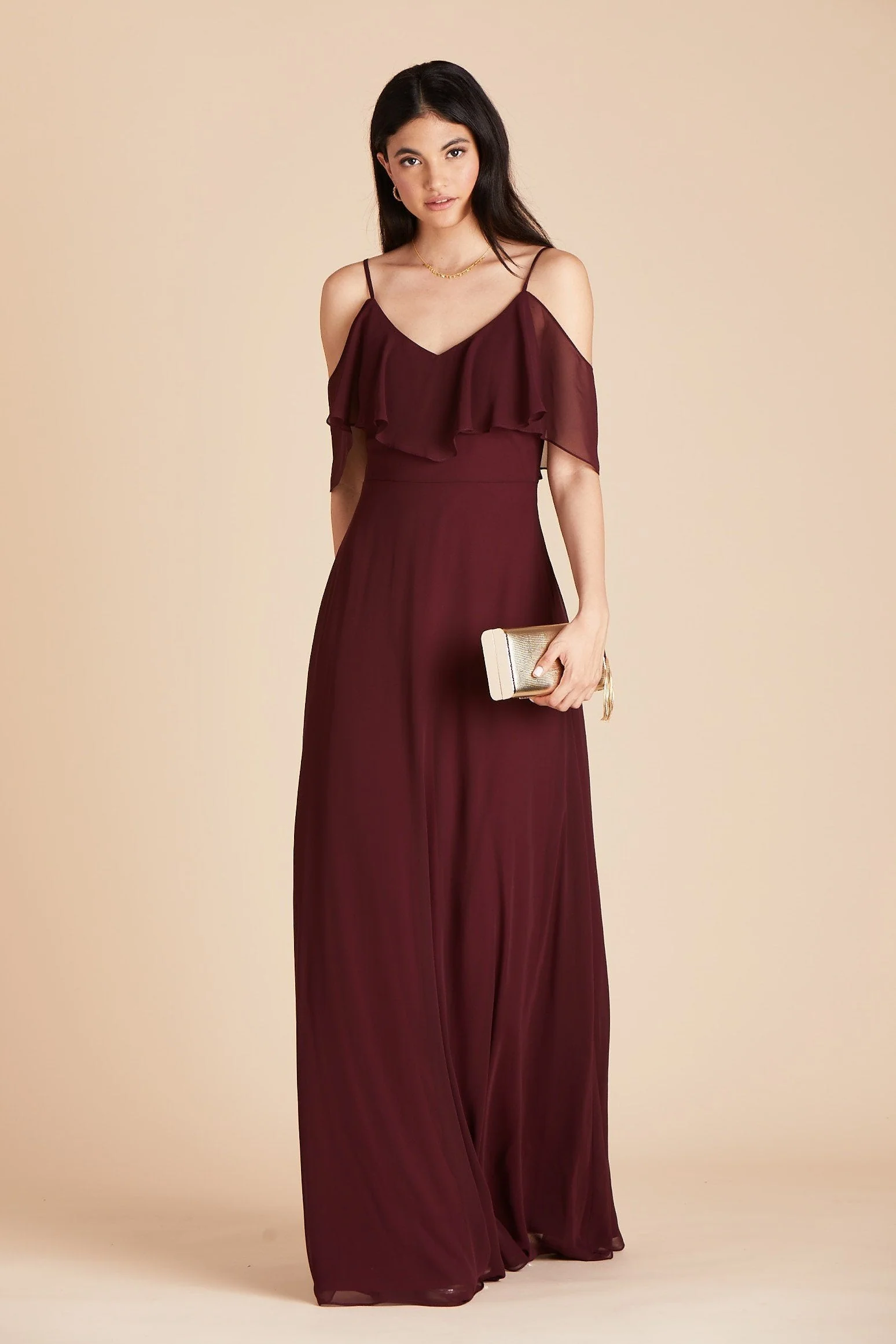 Jane Chiffon Dress - Cabernet