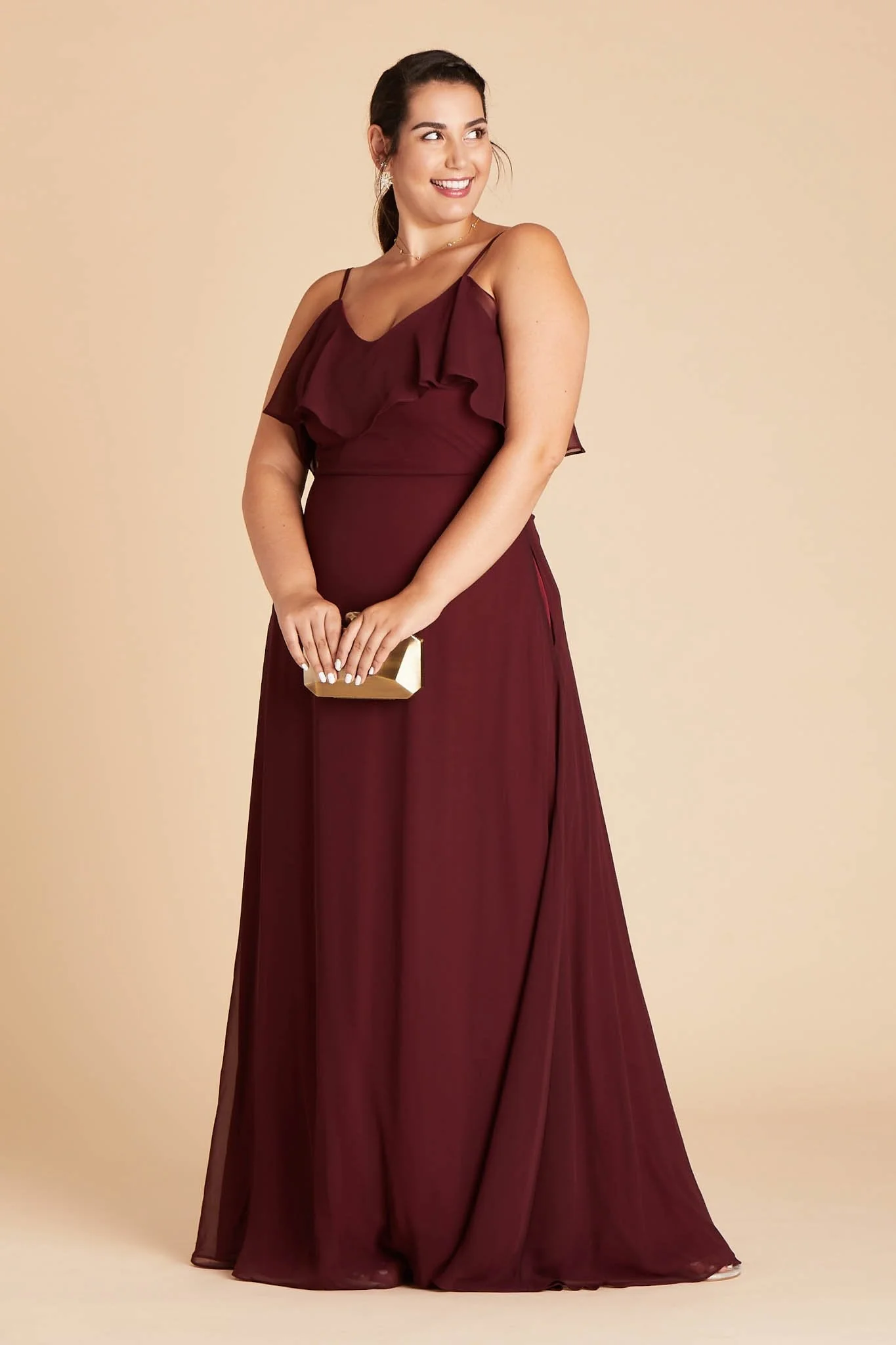 Jane Chiffon Dress - Cabernet - Image 10