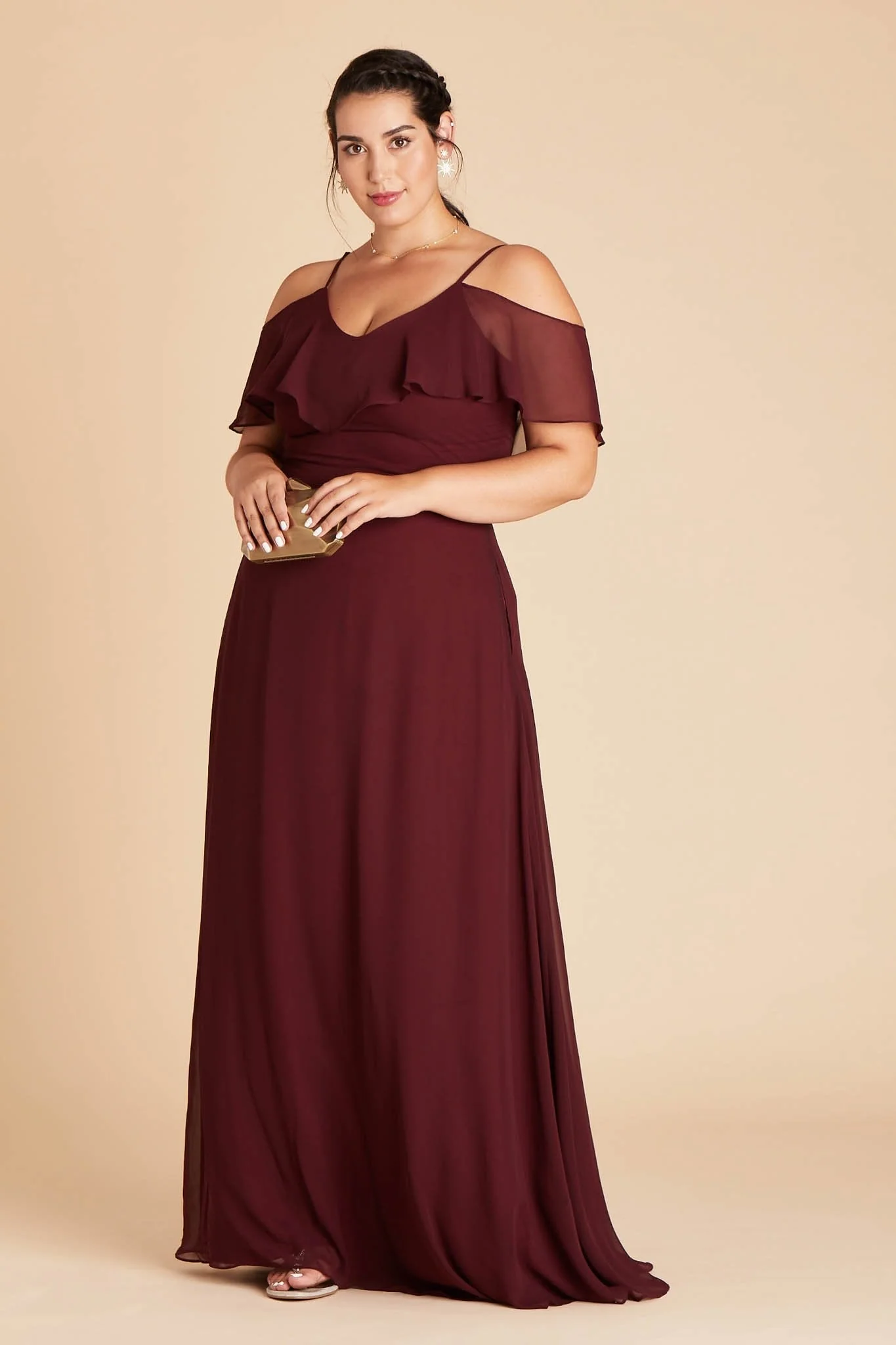 Jane Chiffon Dress - Cabernet - Image 14