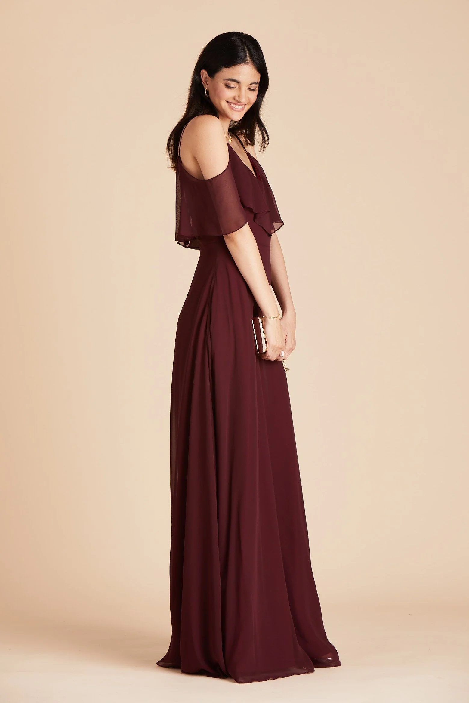 Jane Chiffon Dress - Cabernet - Image 6