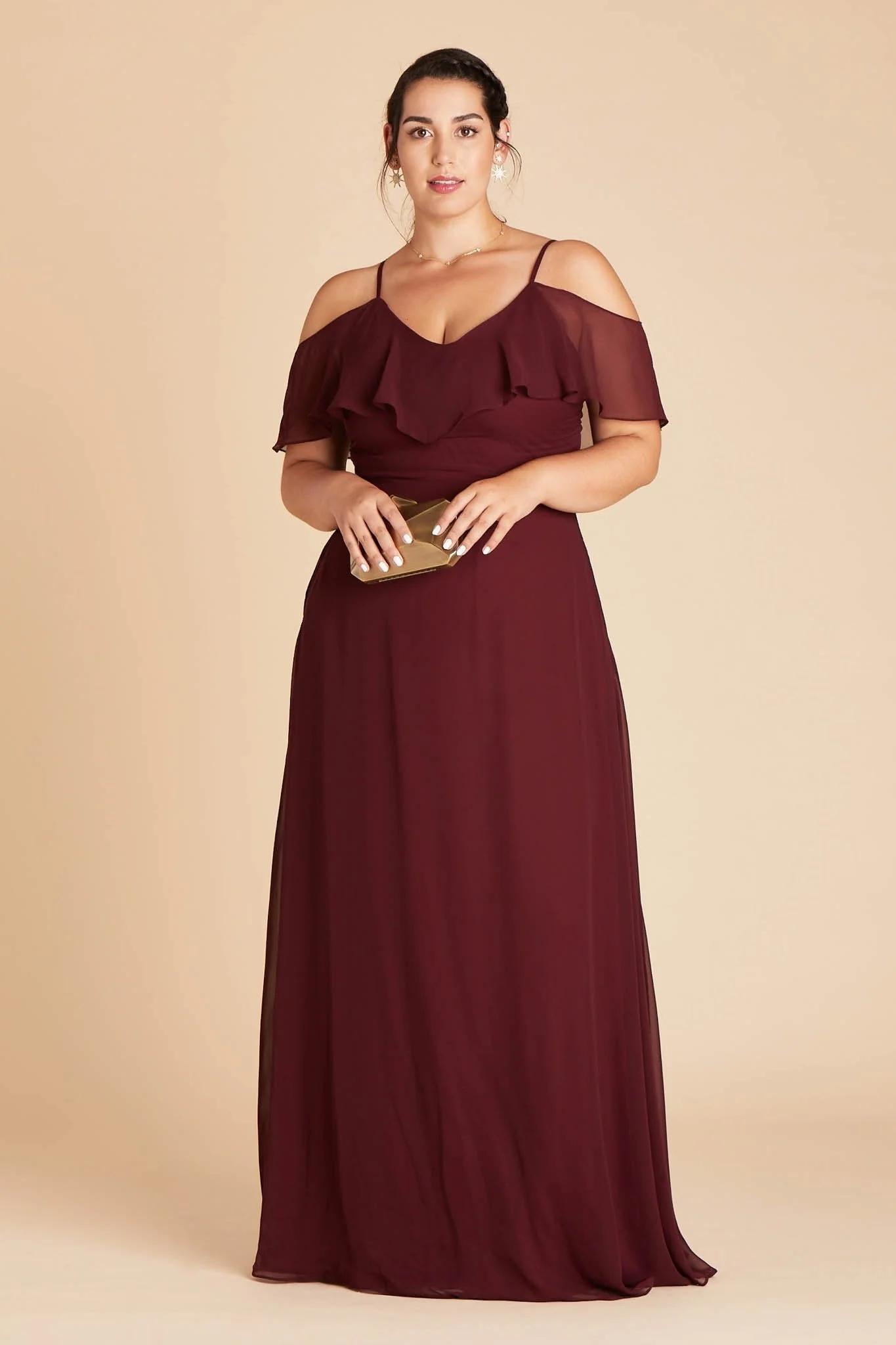 Jane Chiffon Dress - Cabernet - Image 8