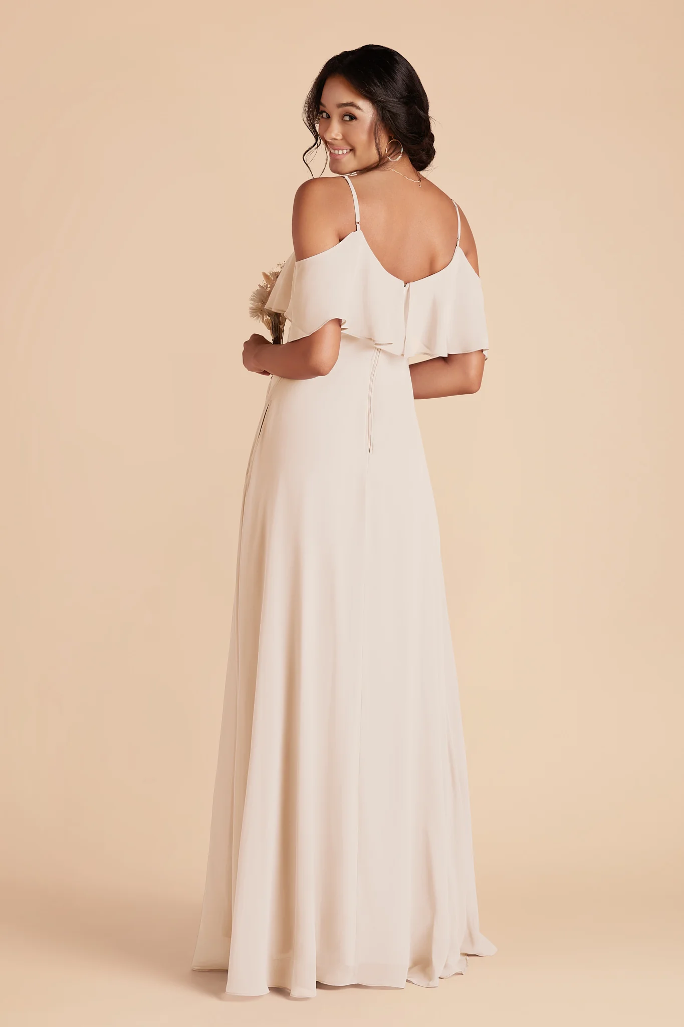 Jane Chiffon Dress - Champagne - Image 4