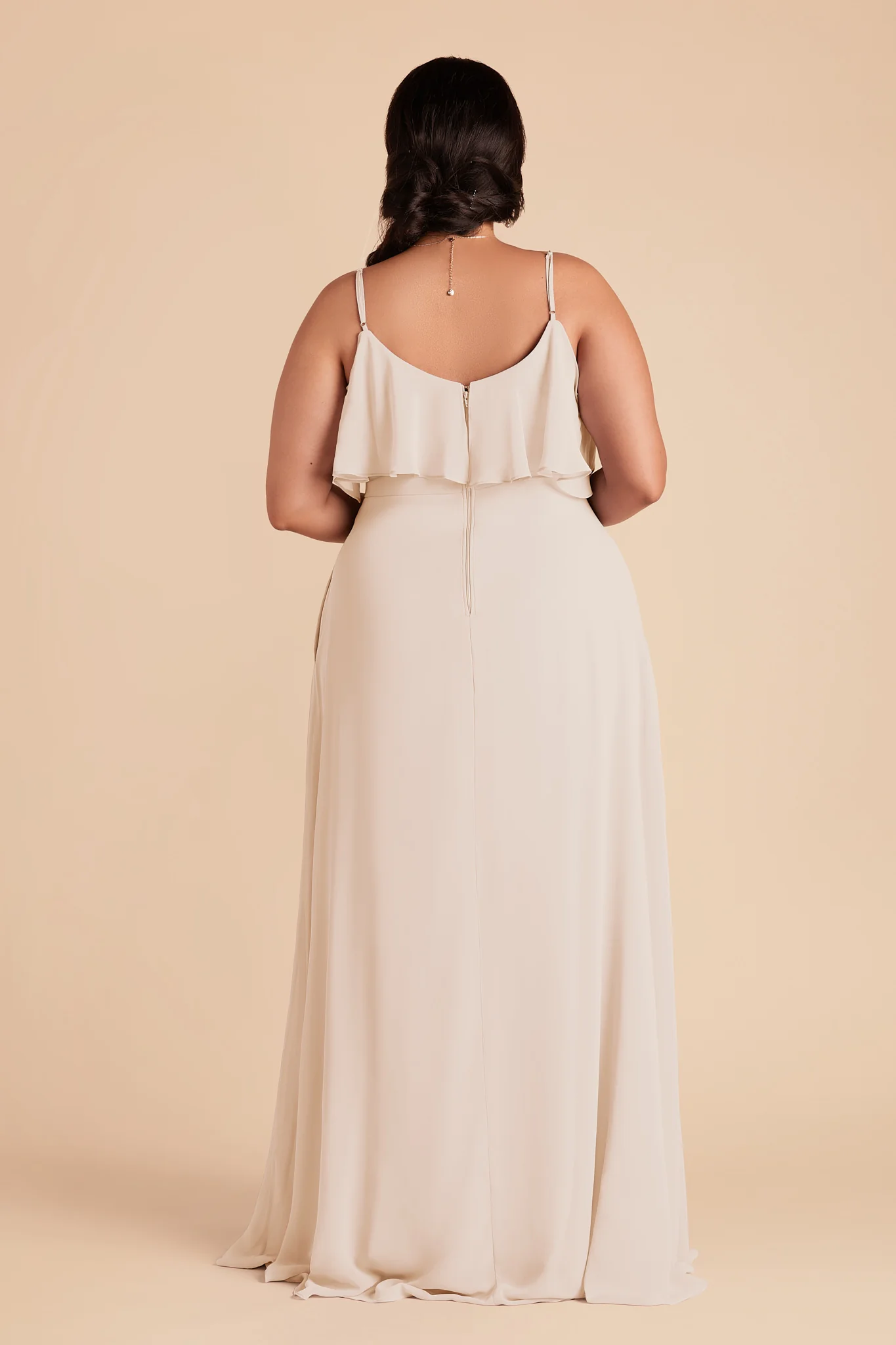 Jane Chiffon Dress - Champagne - Image 7