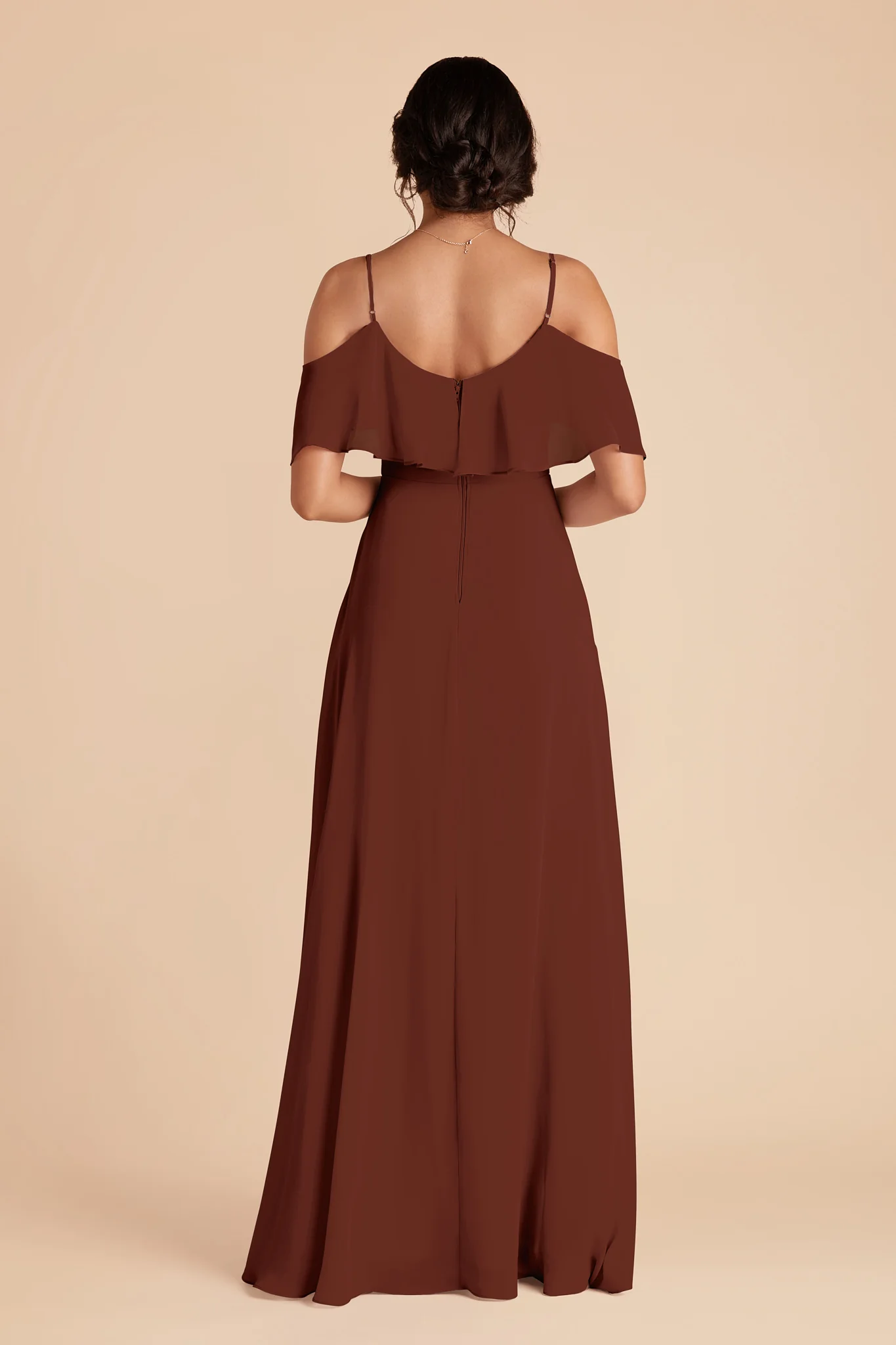 Jane Chiffon Dress - Cognac - Image 5
