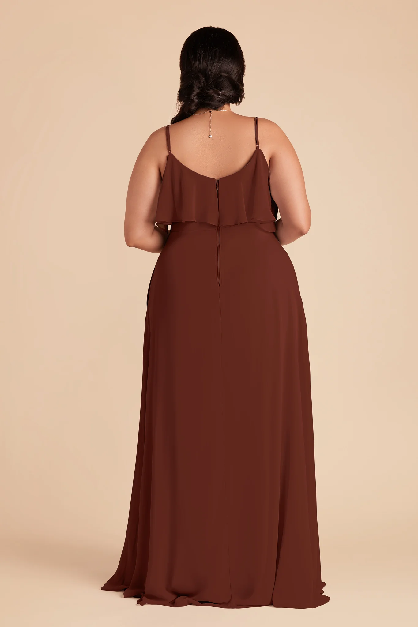 Jane Chiffon Dress - Cognac - Image 7