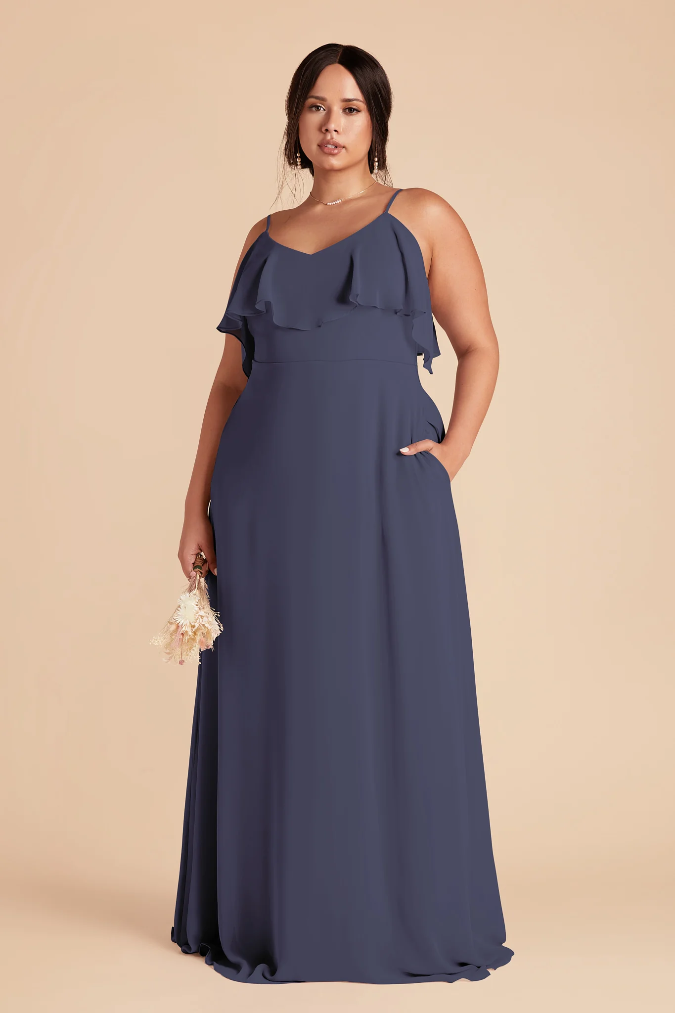 Jane Chiffon Dress - Dusk Blue - Image 6