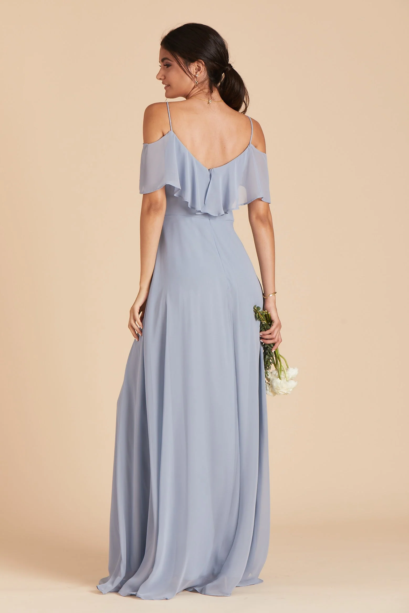 Jane Chiffon Dress - Dusty Blue - Image 5