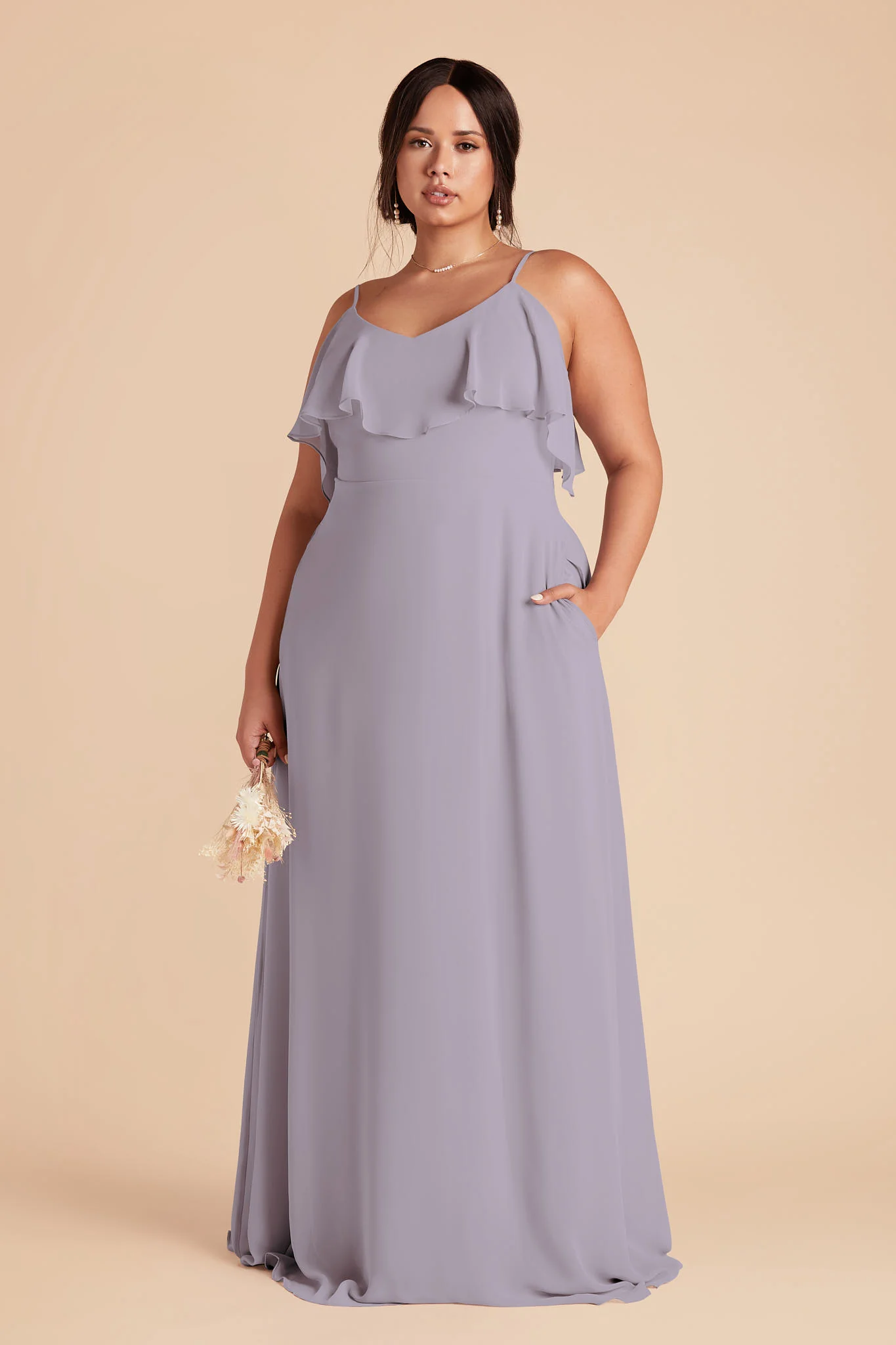 Jane Chiffon Dress - Dusty Lilac - Image 6
