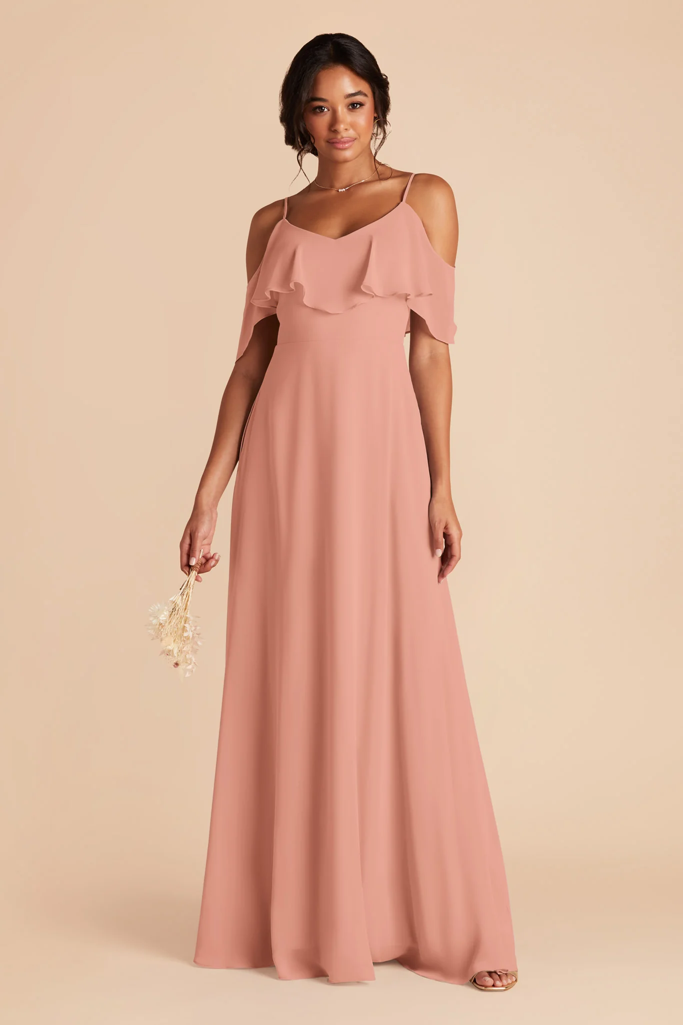 Jane Chiffon Dress - Dusty Rose - Image 3