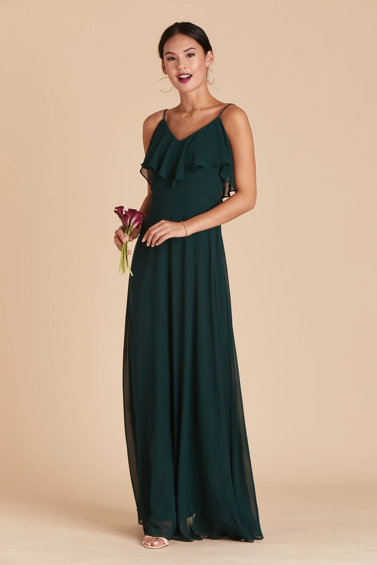 Jane Chiffon Dress - Emerald