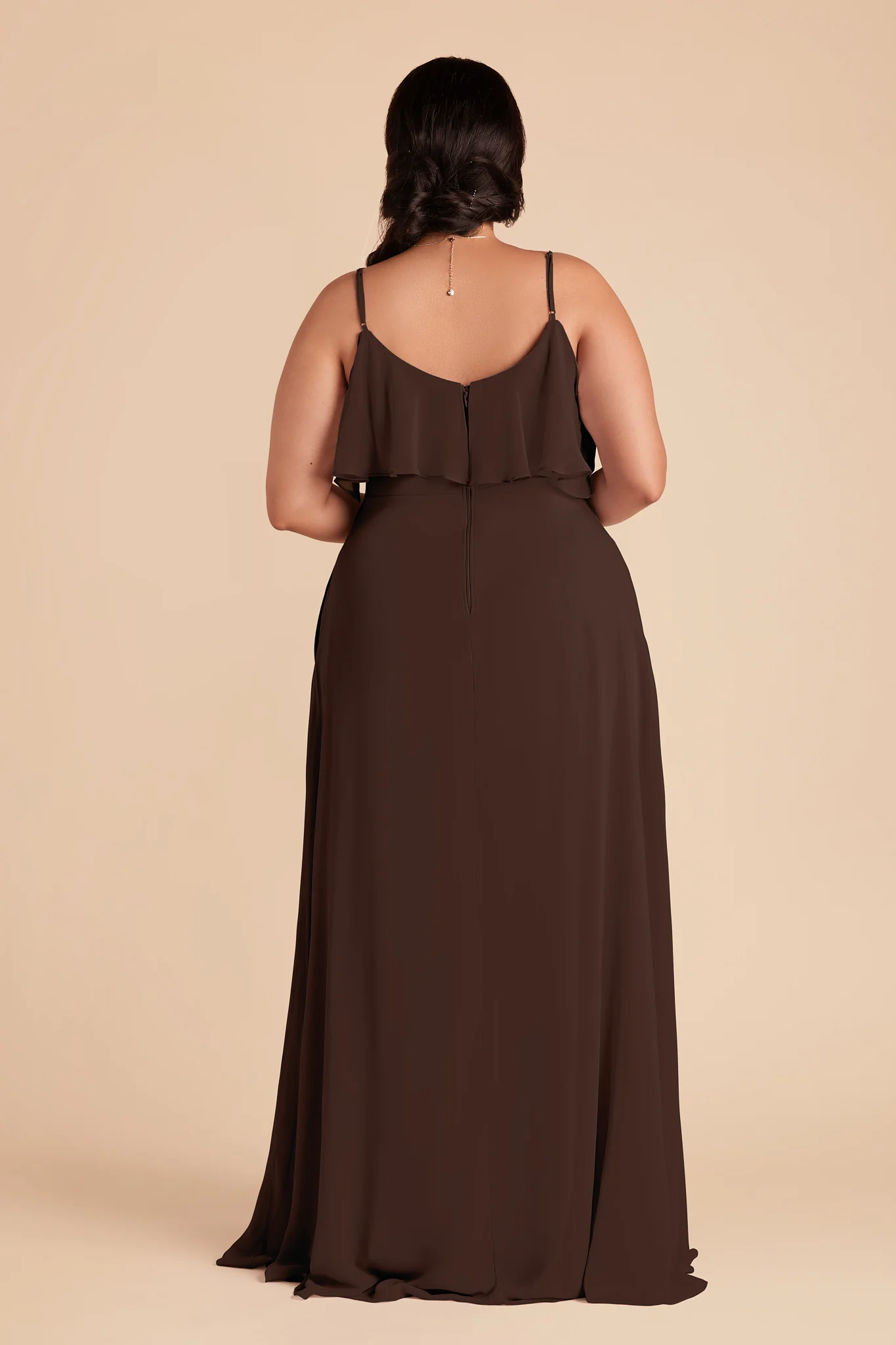 Jane Chiffon Dress - Espresso - Image 7