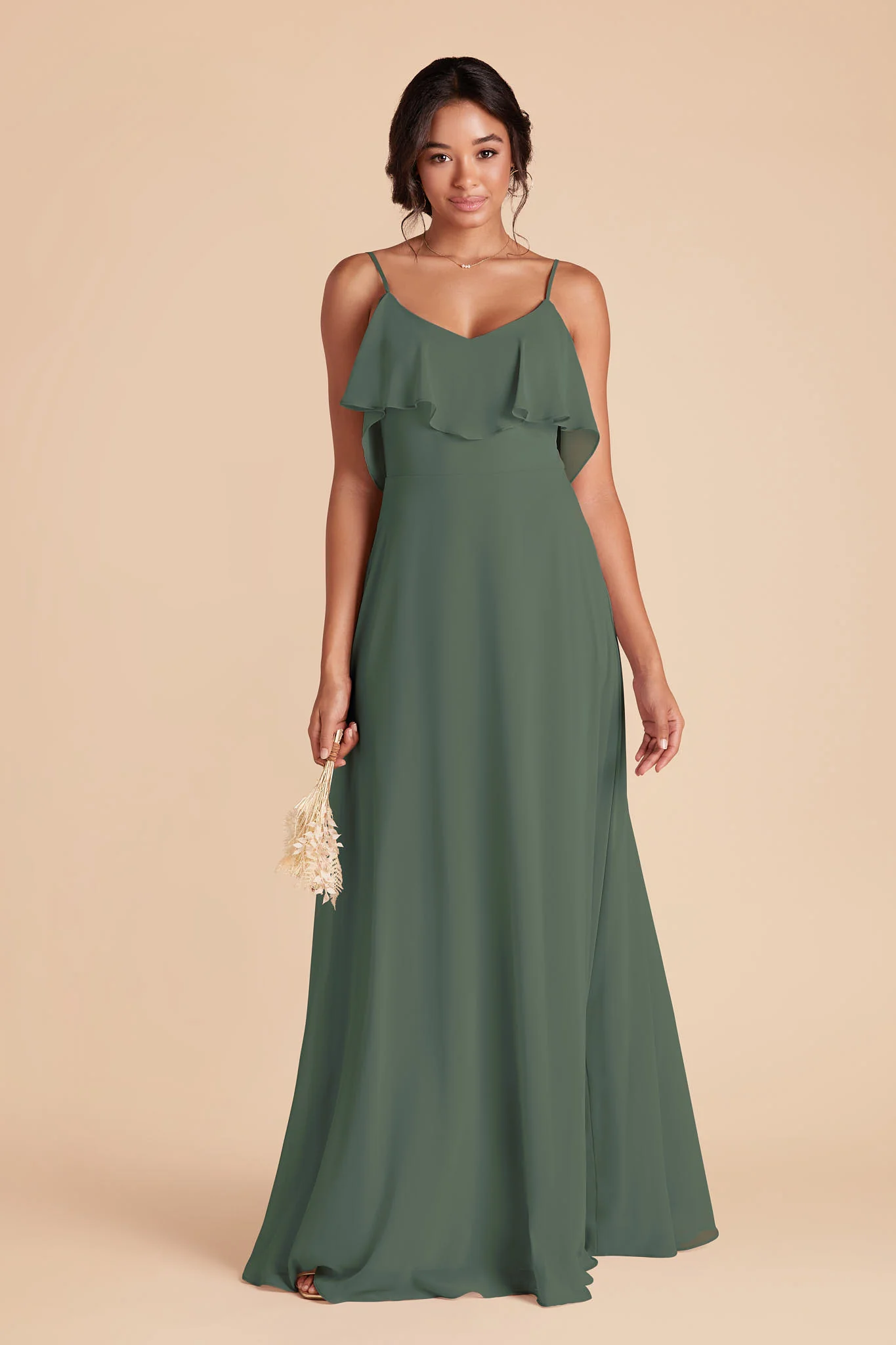 Jane Chiffon Dress - Eucalyptus