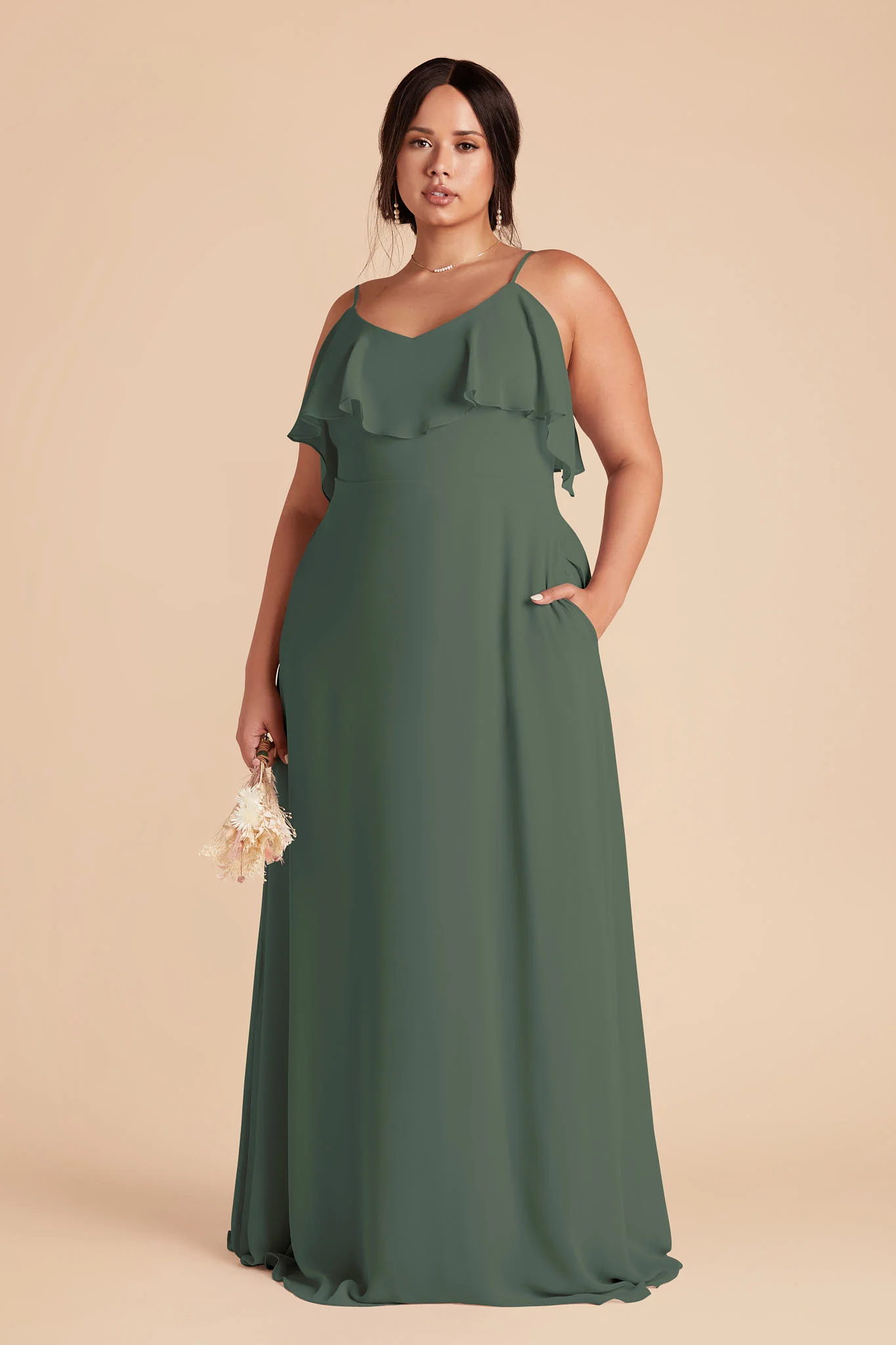 Jane Chiffon Dress - Eucalyptus - Image 6