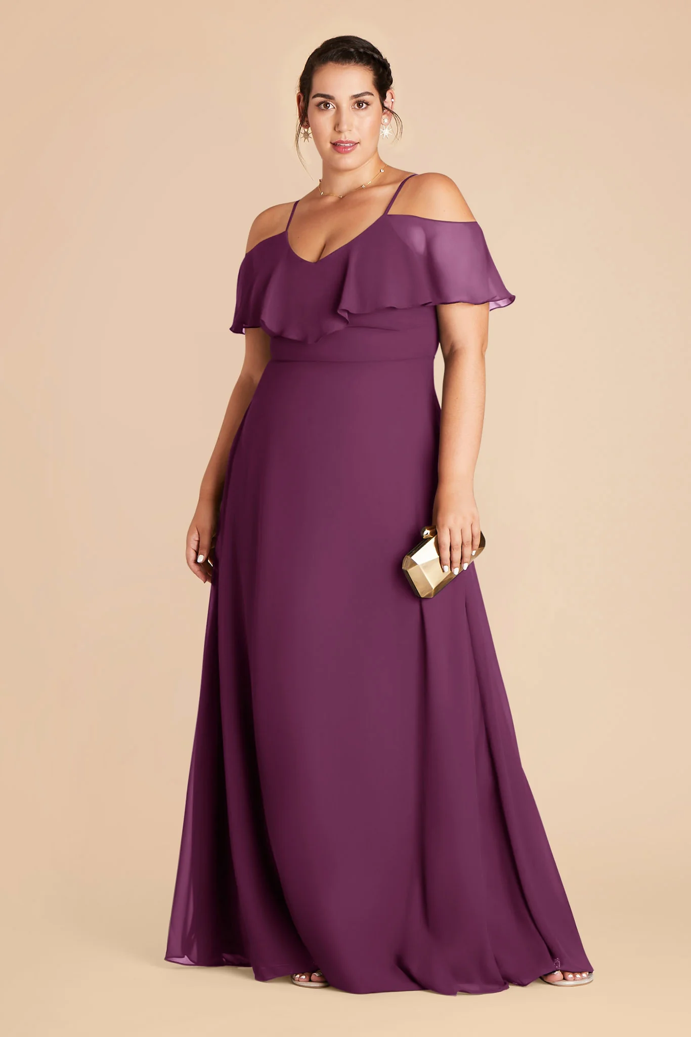 Jane Chiffon Dress - Fig - Image 6