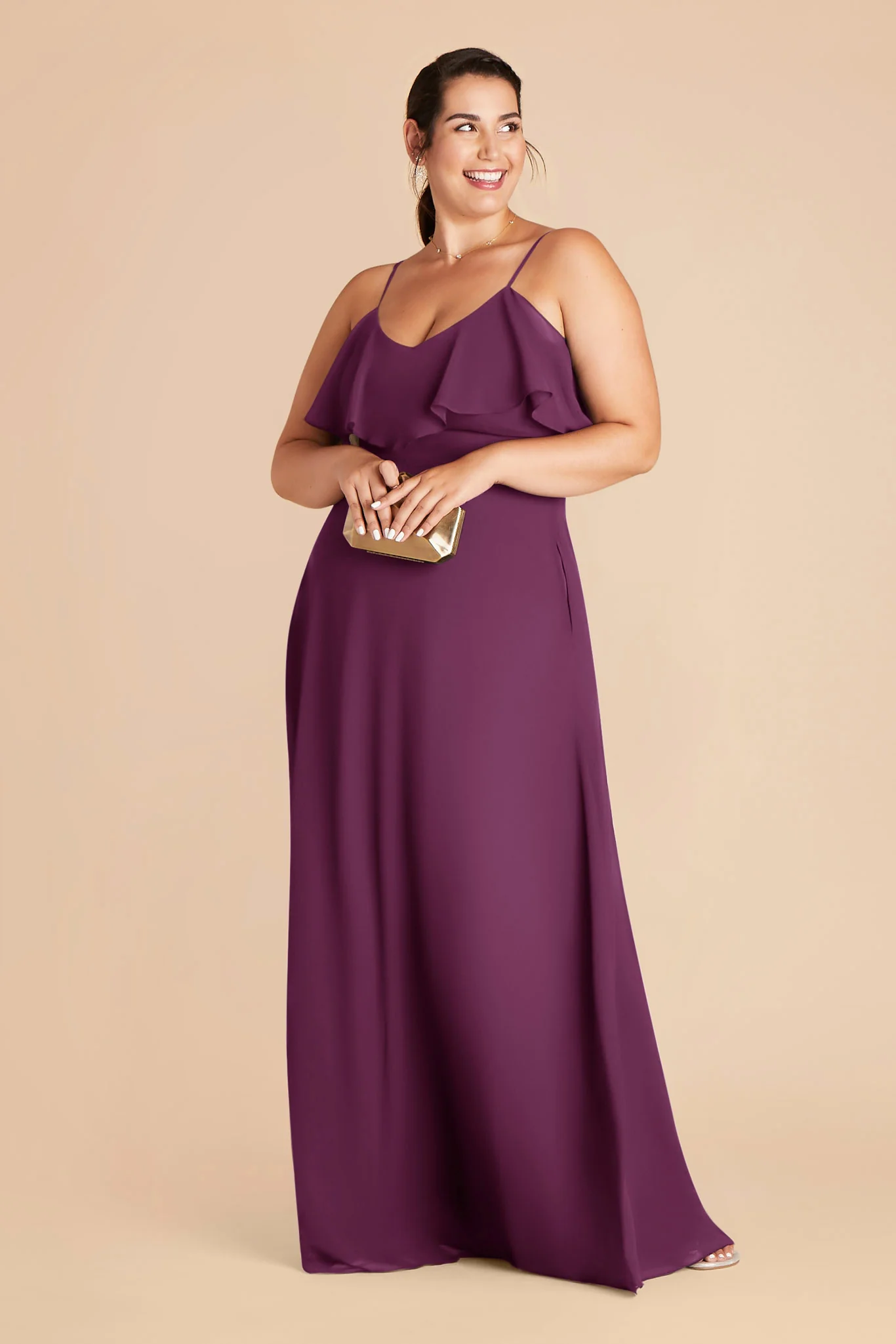 Jane Chiffon Dress - Fig - Image 7