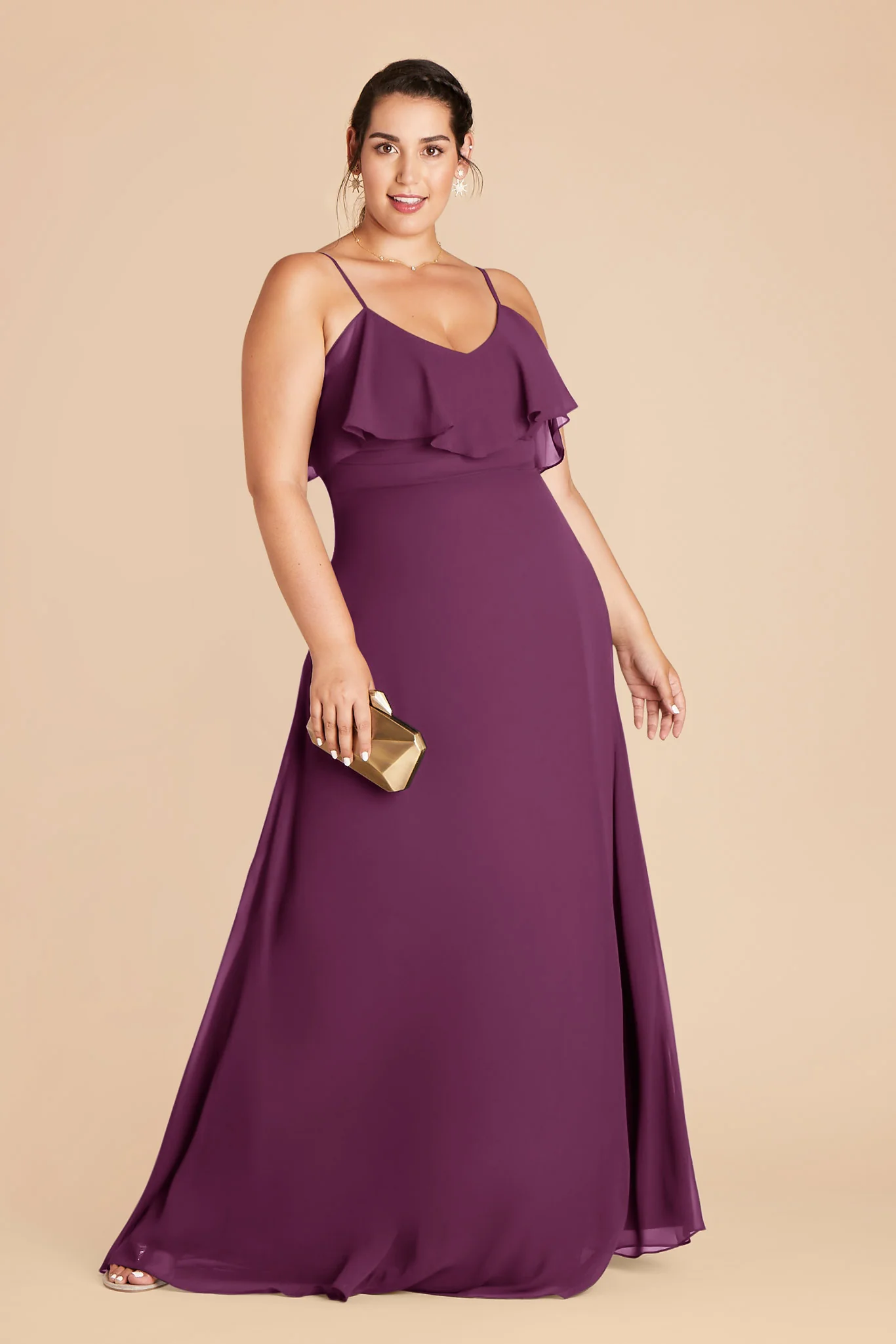 Jane Chiffon Dress - Fig - Image 8