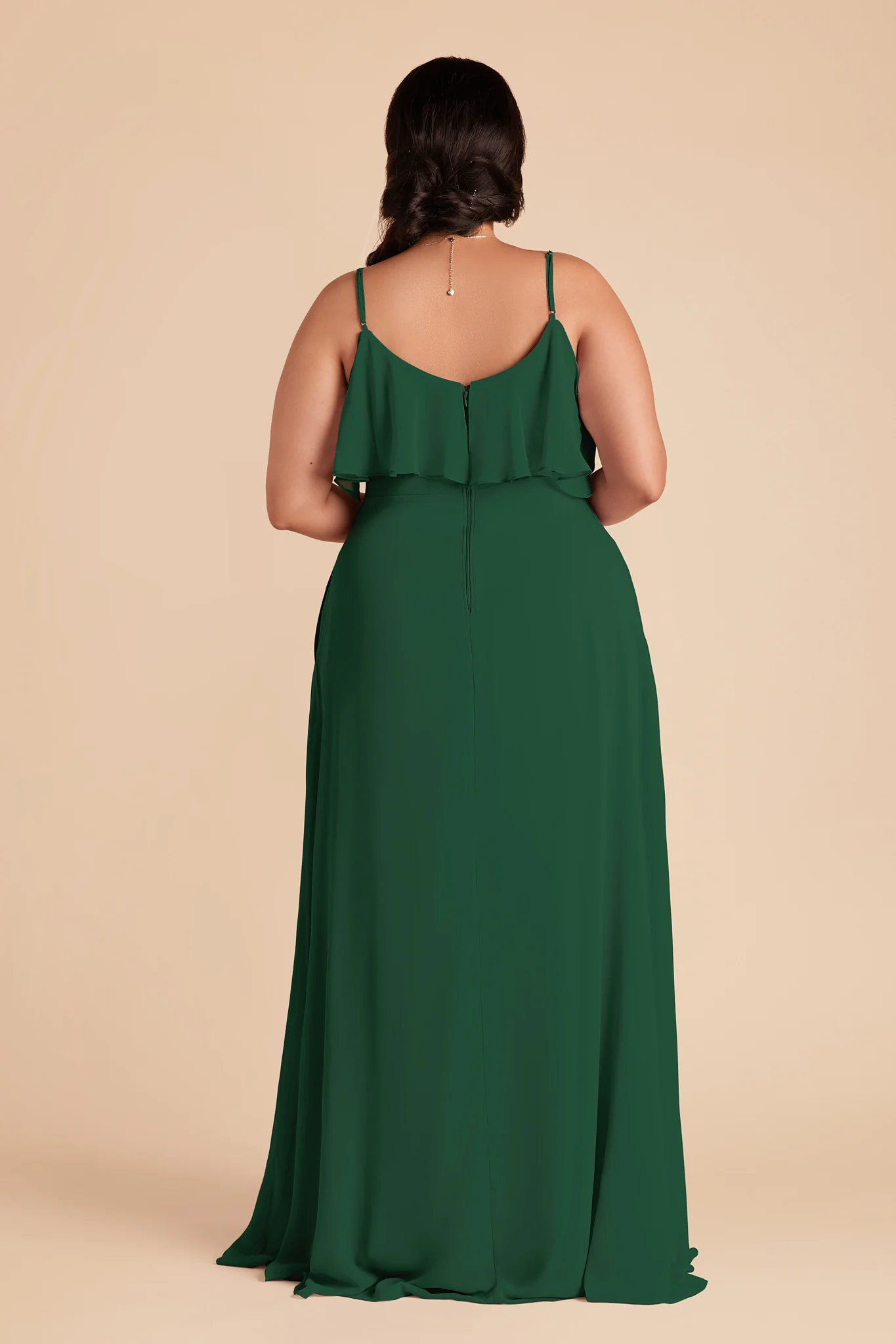 Jane Chiffon Dress - Forest Green - Image 7