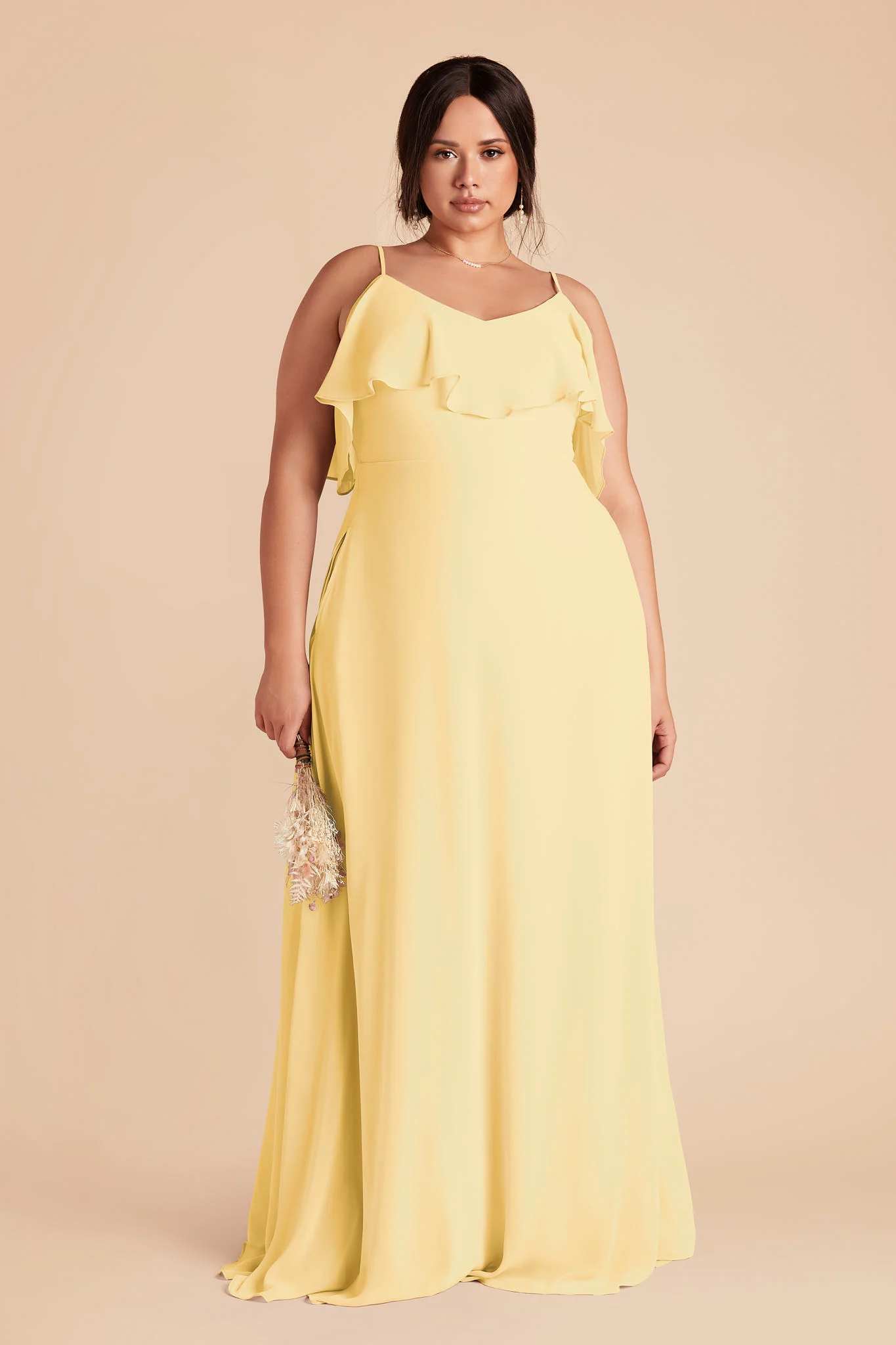 Jane Chiffon Dress - Lemon Sorbet - Image 2
