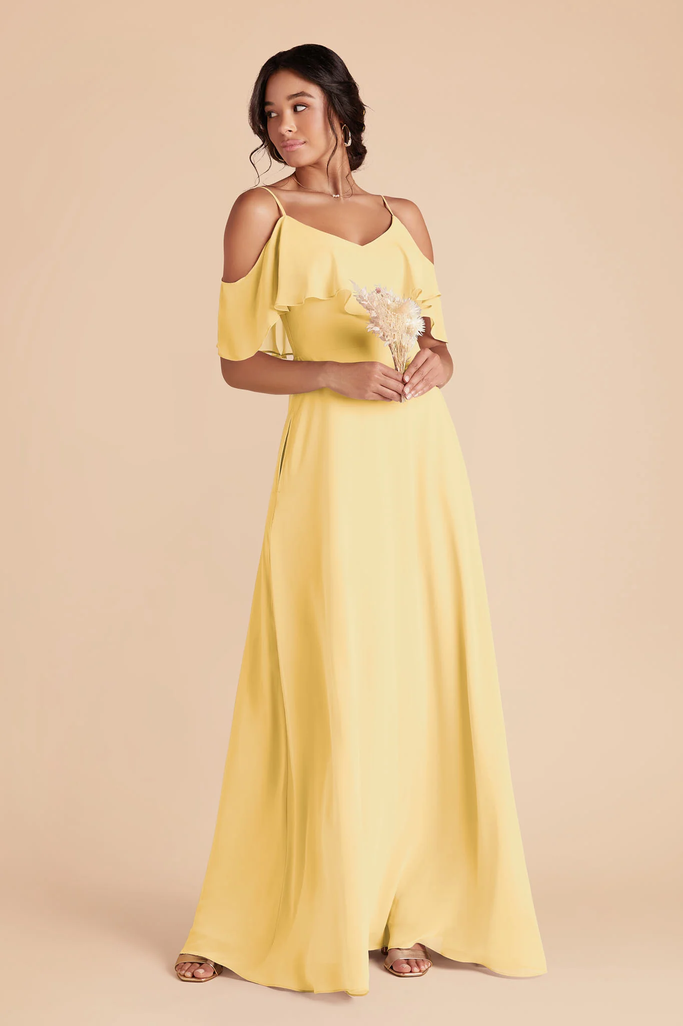 Jane Chiffon Dress - Lemon Sorbet - Image 3