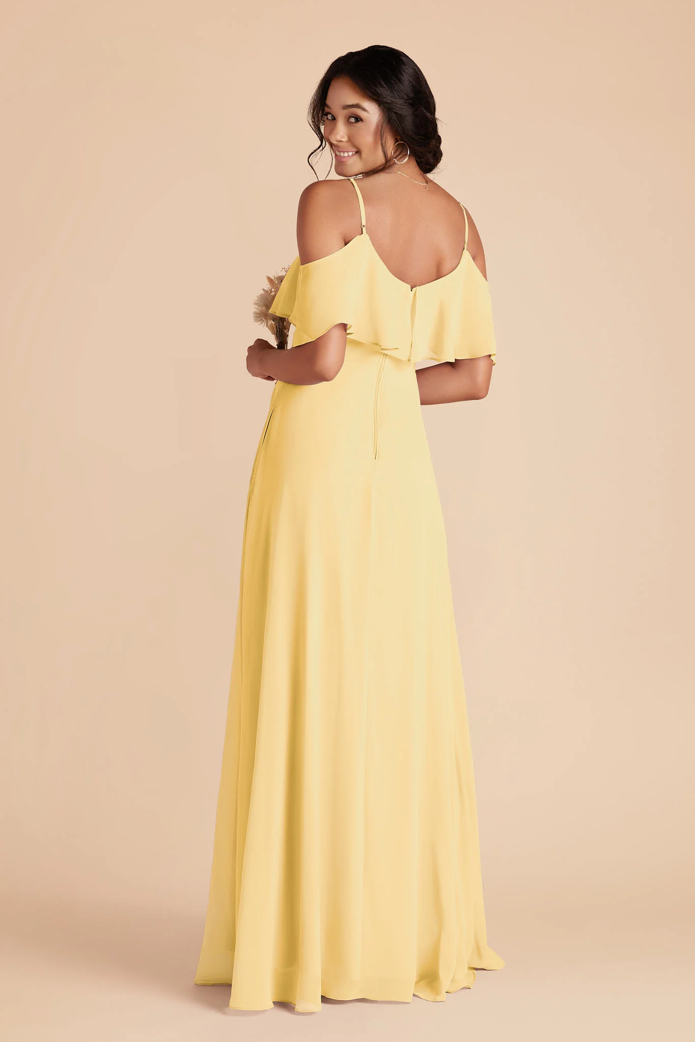 Jane Chiffon Dress - Lemon Sorbet - Image 4