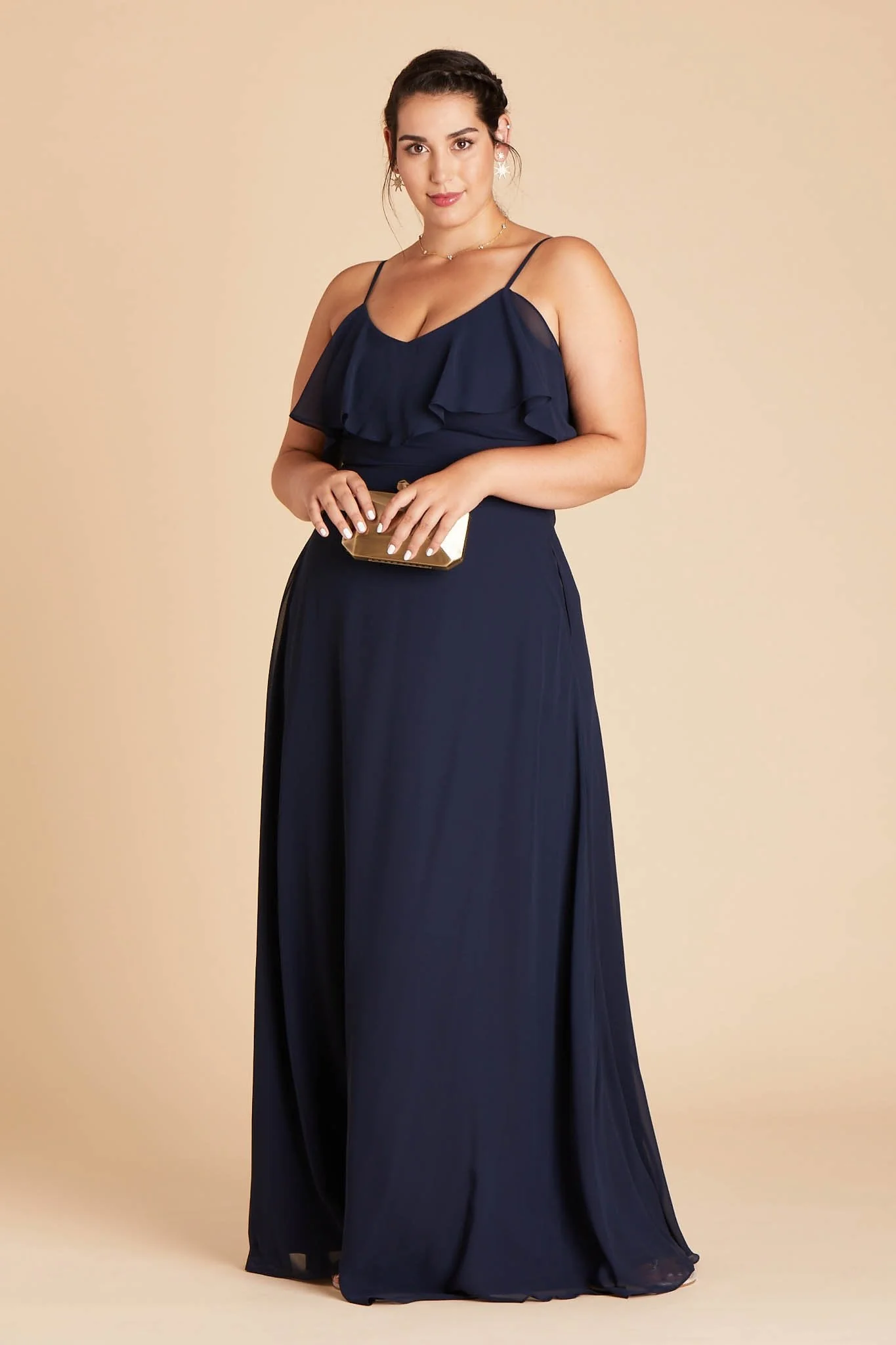 Jane Chiffon Dress - Navy - Image 10
