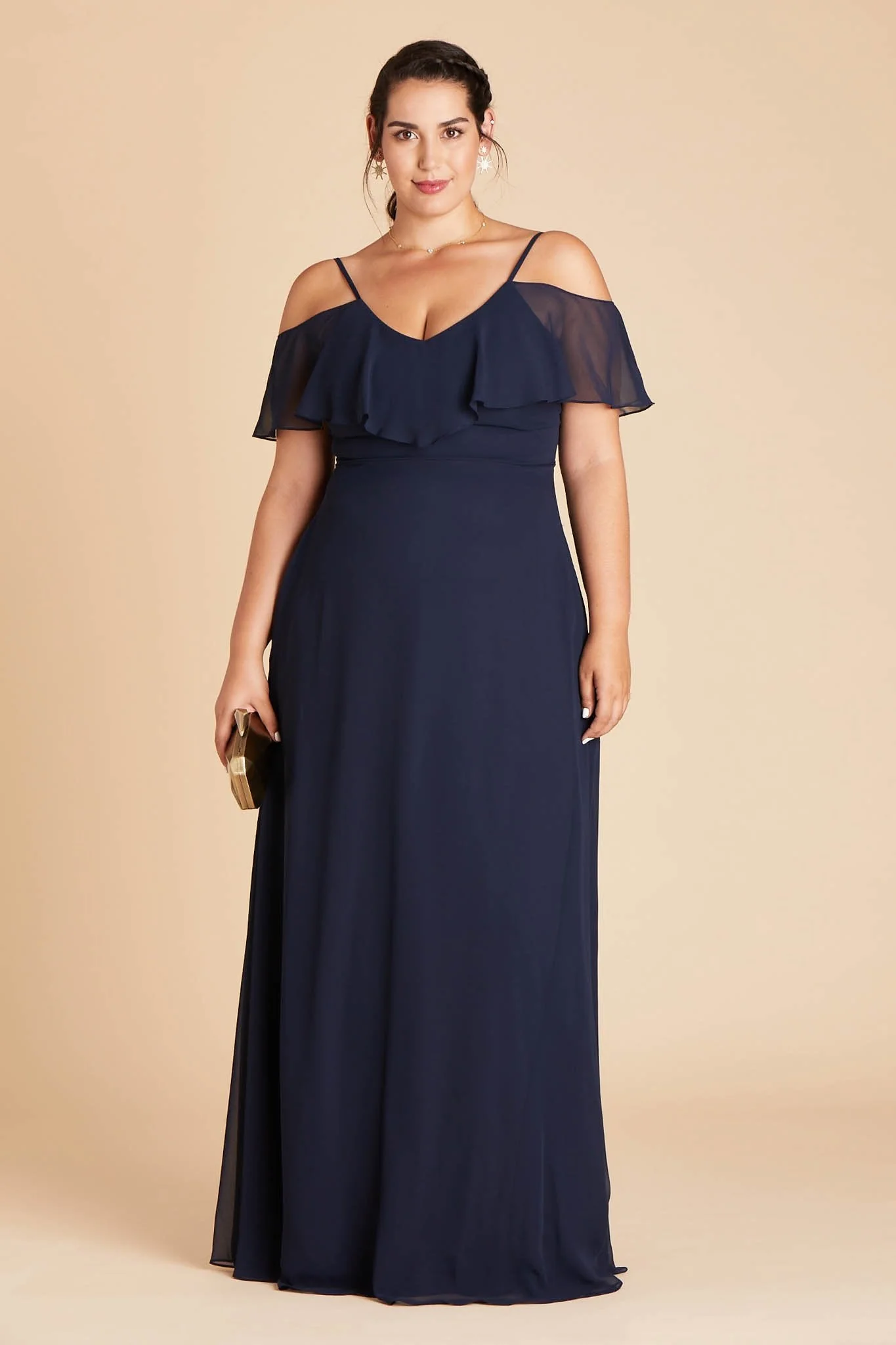 Jane Chiffon Dress - Navy - Image 11