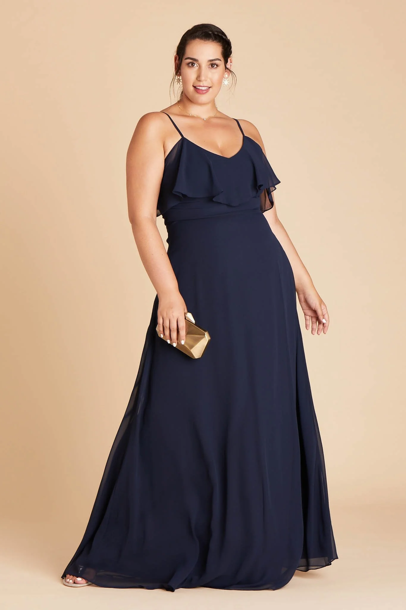 Jane Chiffon Dress - Navy - Image 13