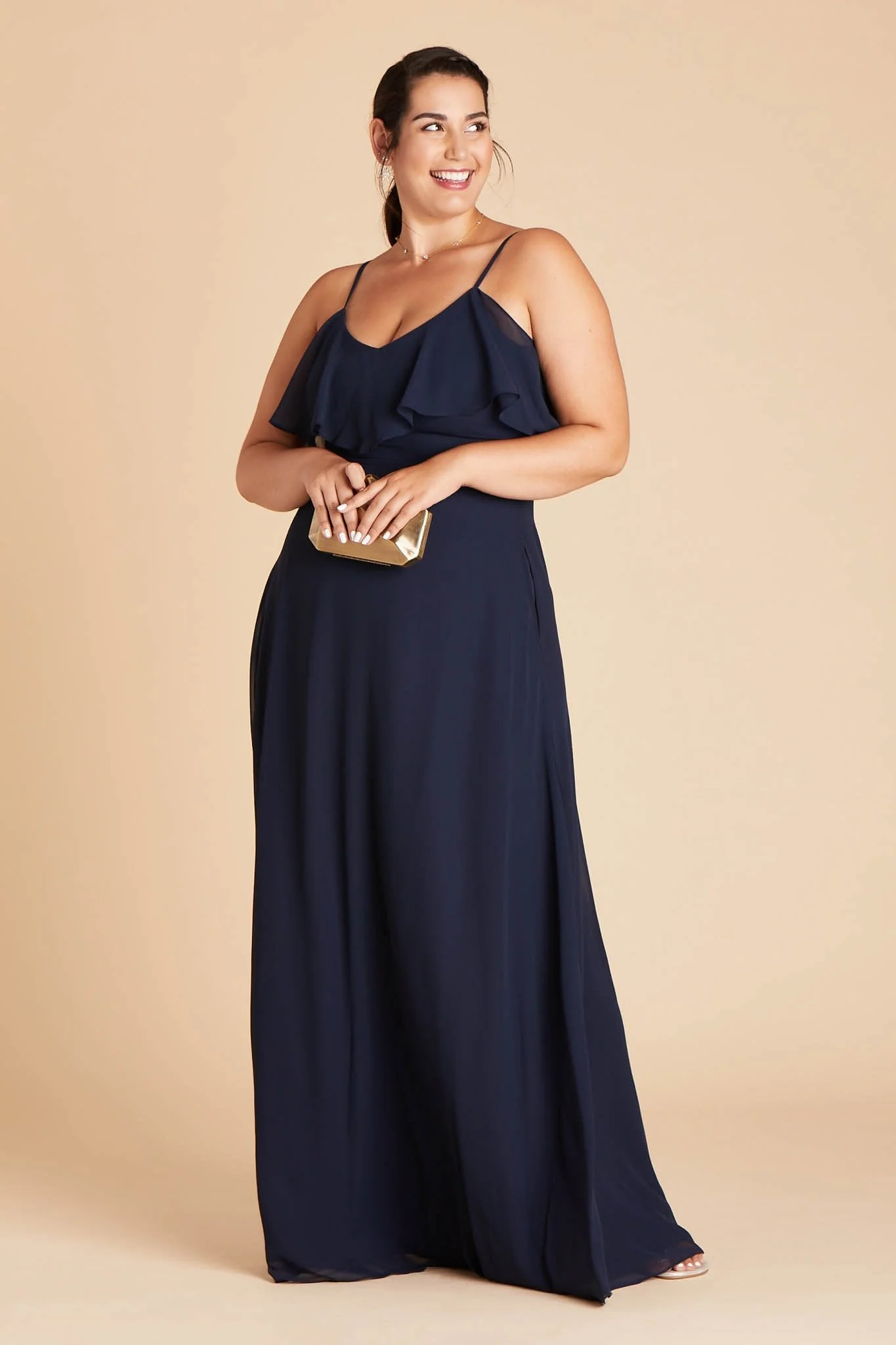 Jane Chiffon Dress - Navy - Image 14
