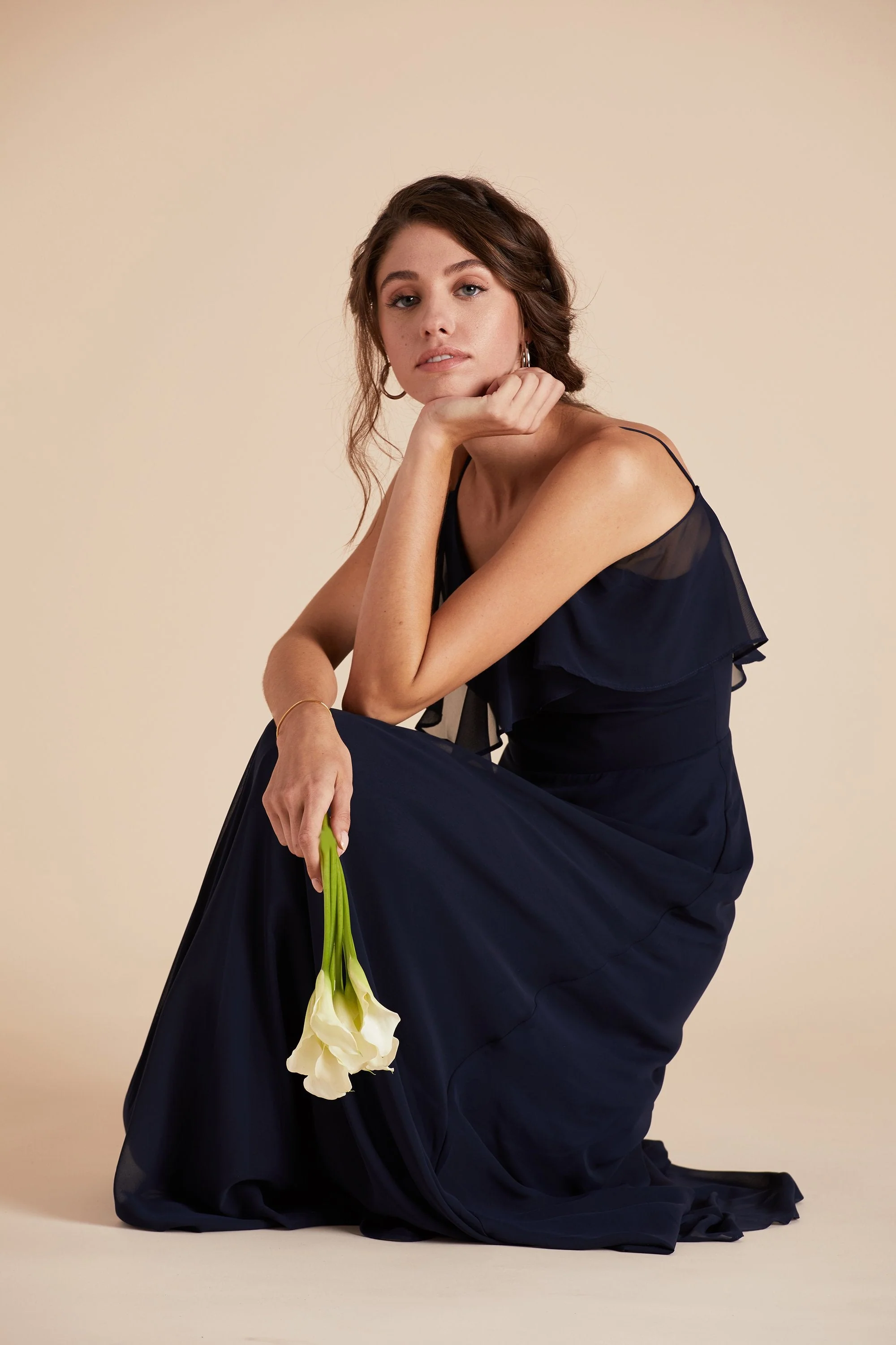 Jane Chiffon Dress - Navy - Image 17
