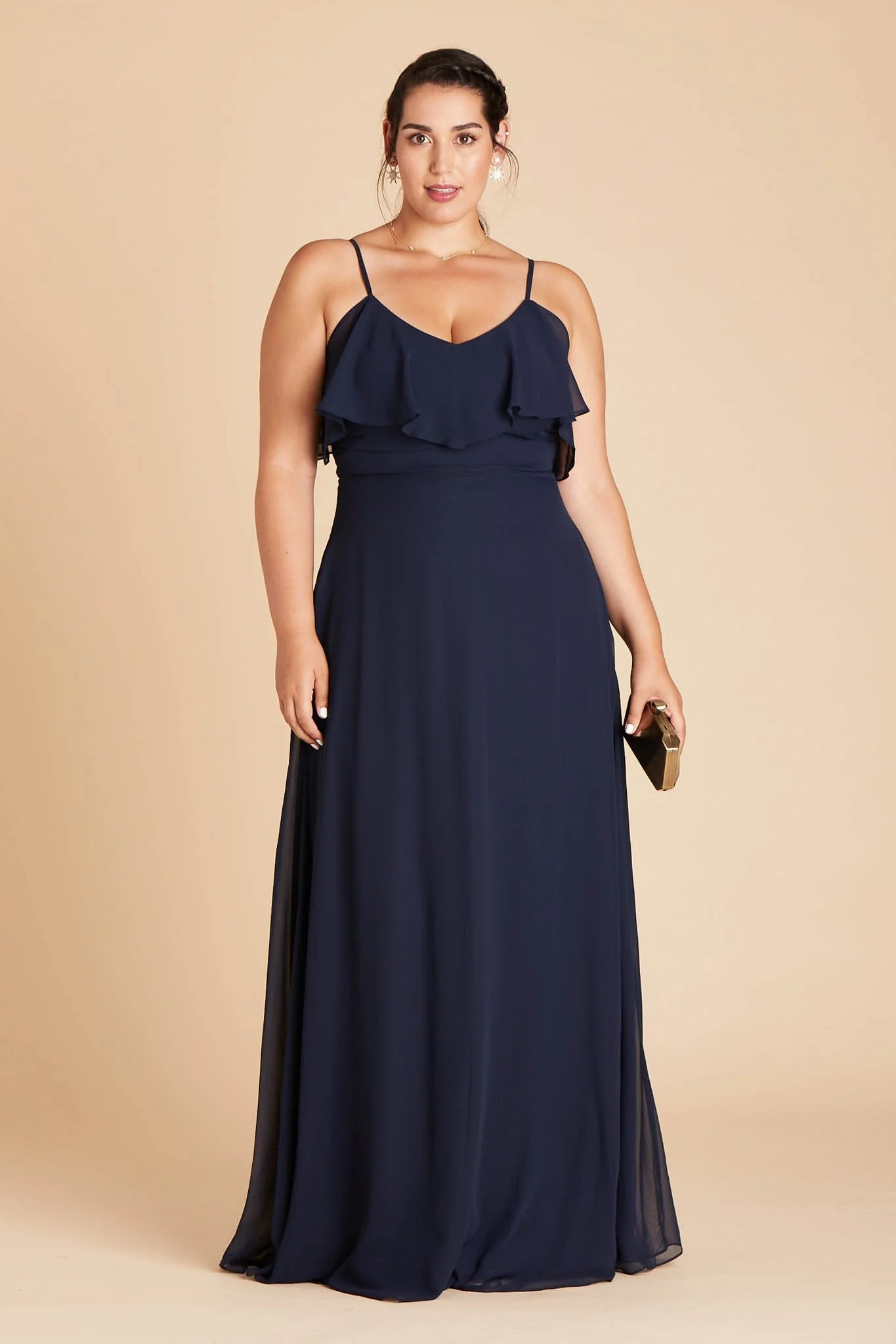 Jane Chiffon Dress - Navy - Image 2
