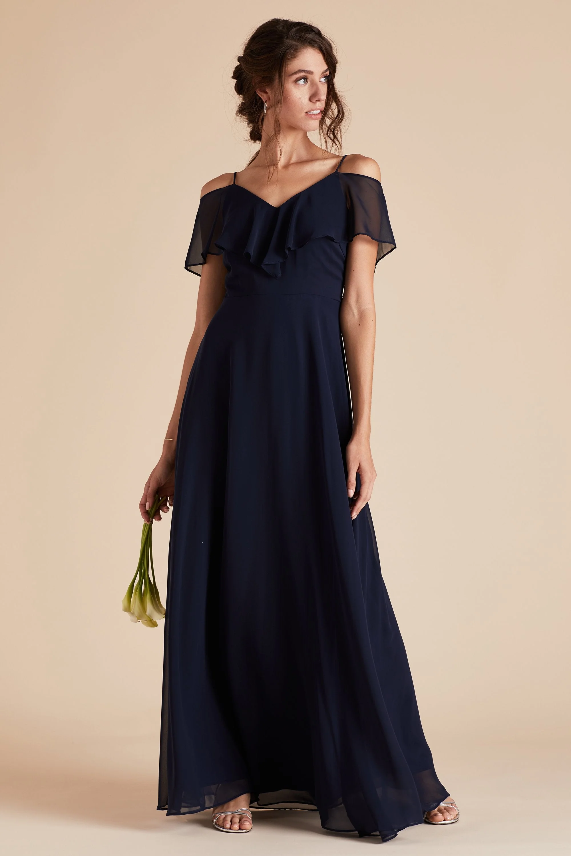 Jane Chiffon Dress - Navy - Image 3