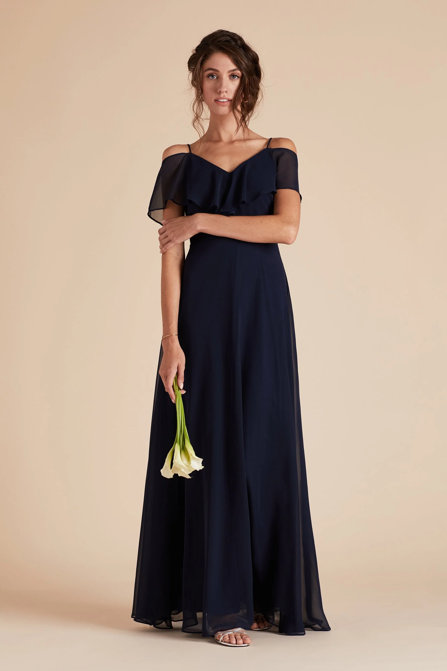 Jane Chiffon Dress - Navy - Image 4