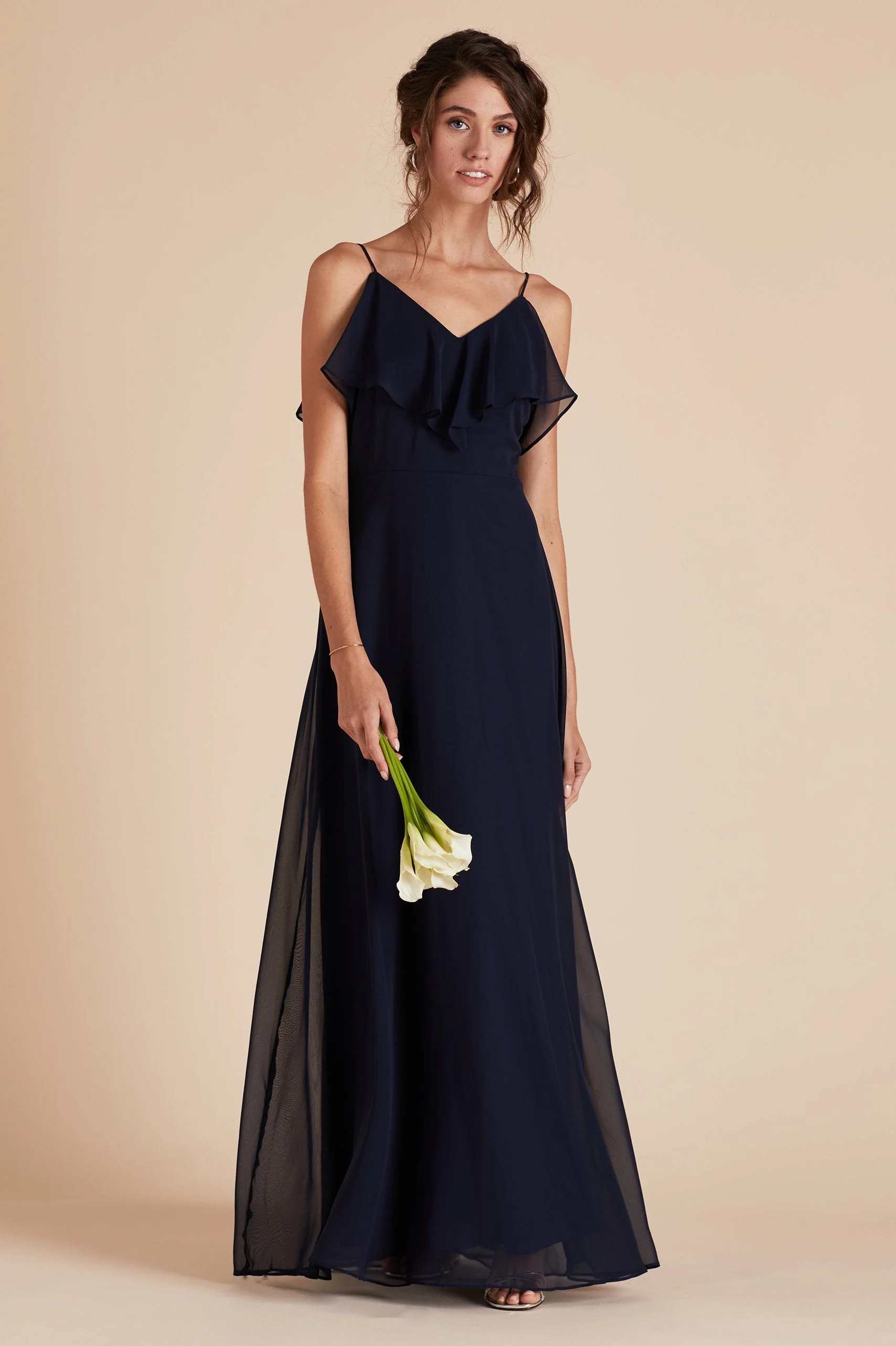 Jane Chiffon Dress - Navy - Image 5