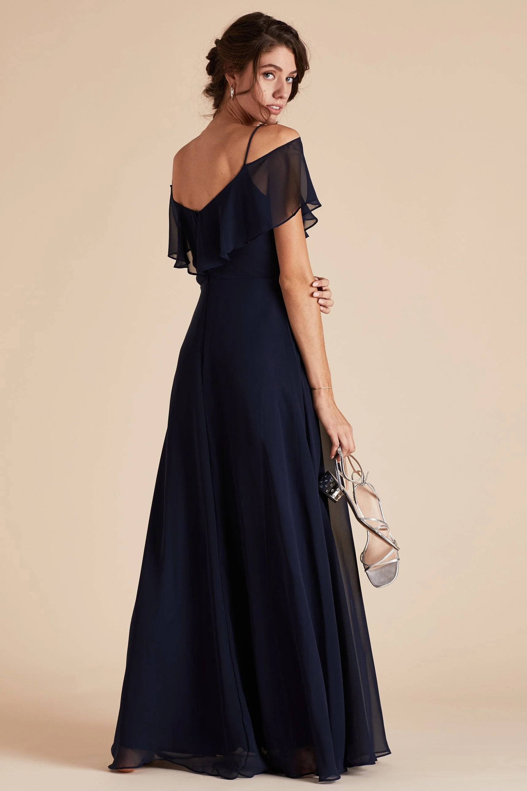 Jane Chiffon Dress - Navy - Image 6