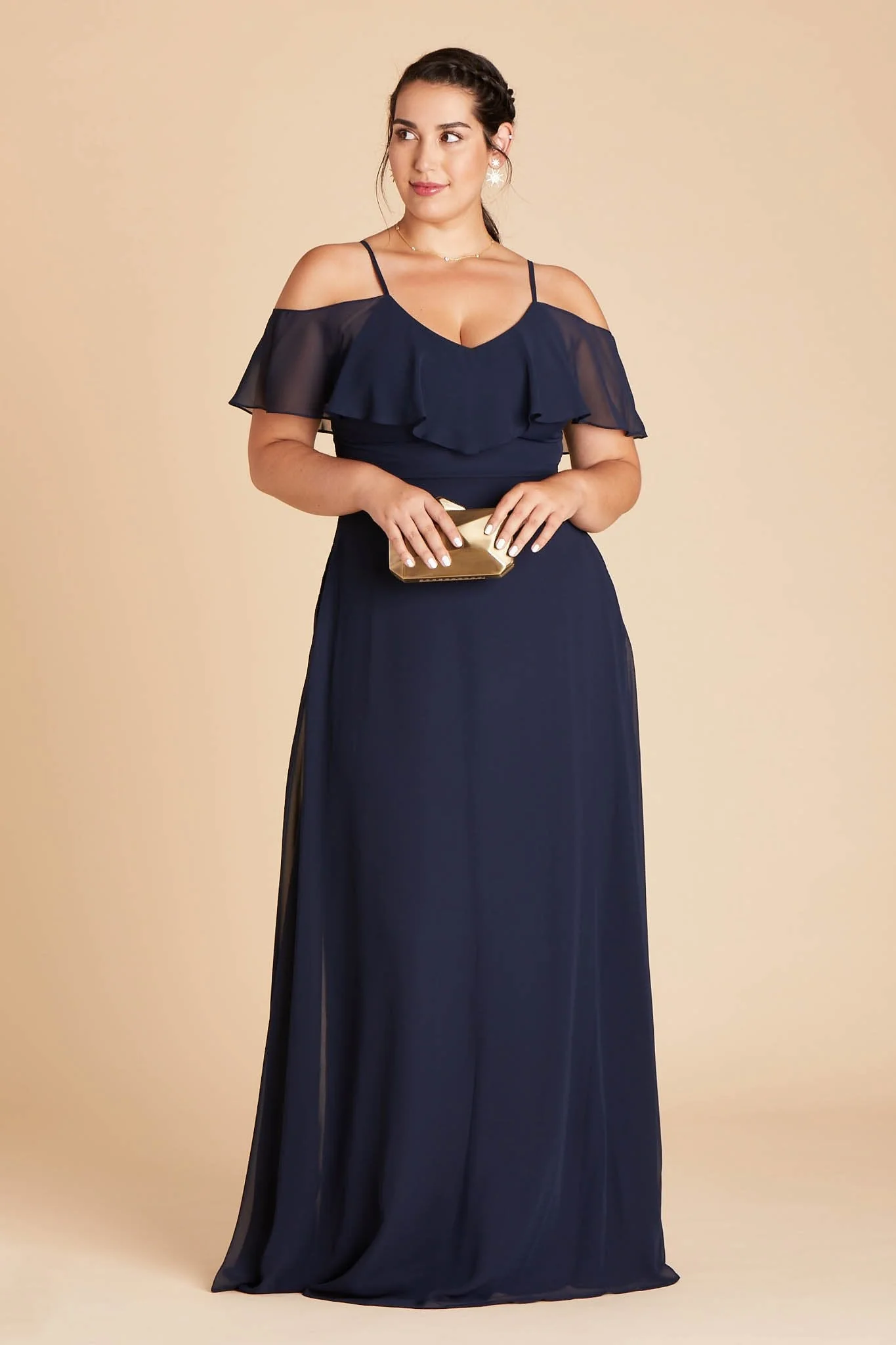 Jane Chiffon Dress - Navy - Image 7