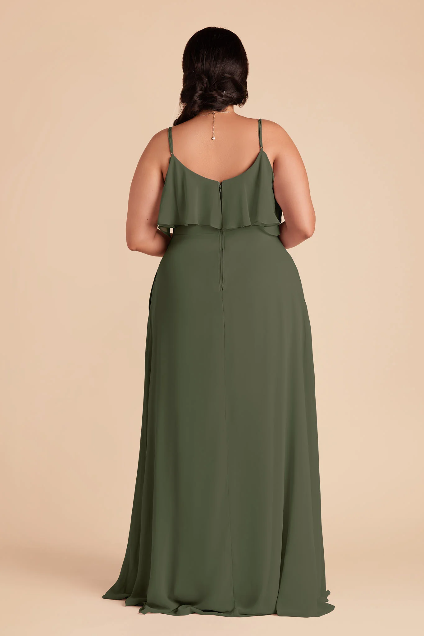 Jane Chiffon Dress - Olive - Image 7