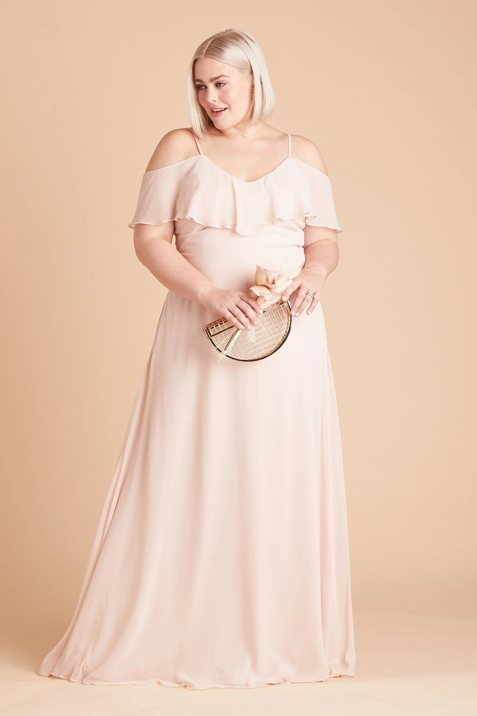 Jane Chiffon Dress - Pale Blush - Image 10