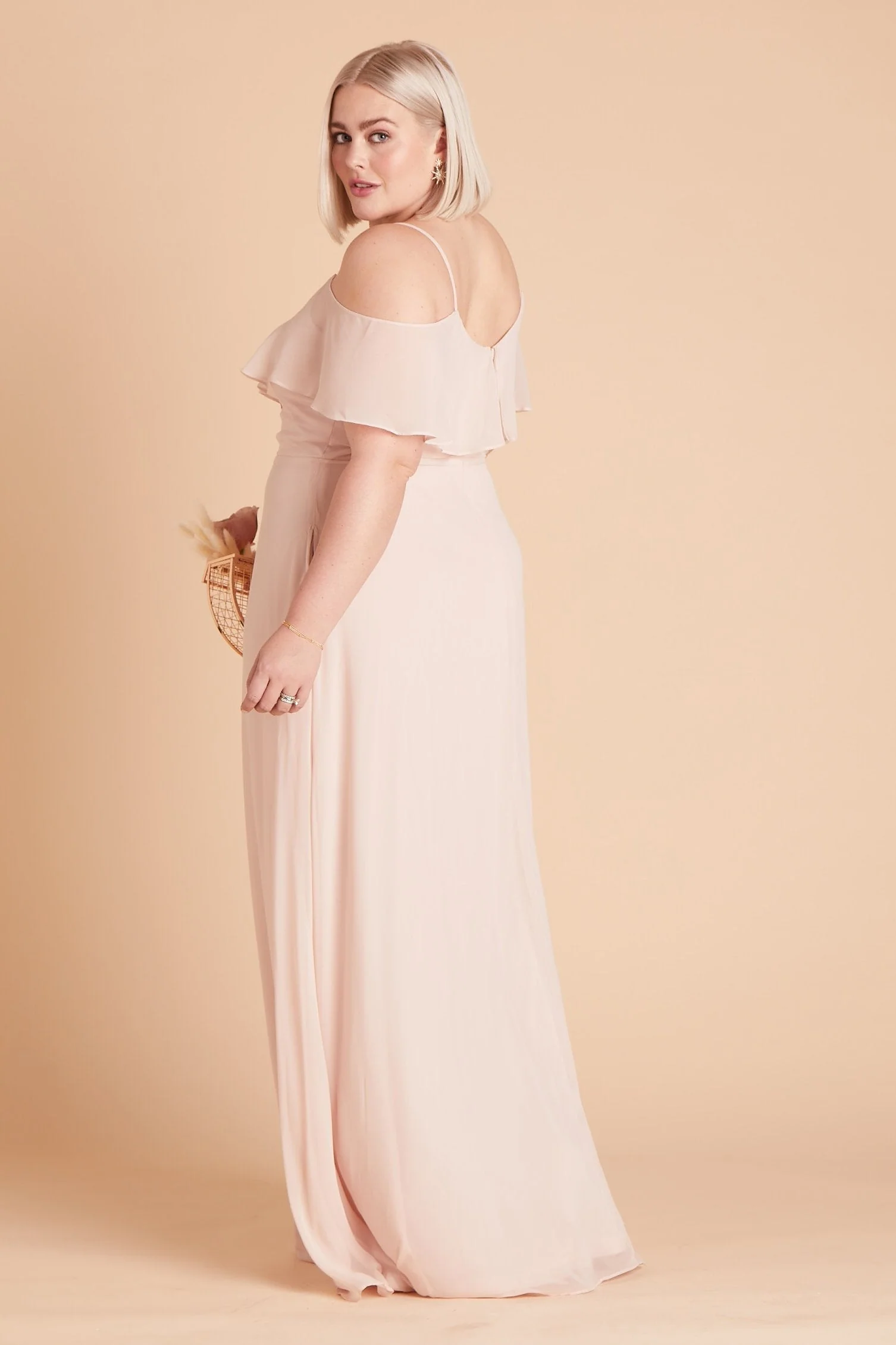 Jane Chiffon Dress - Pale Blush - Image 15